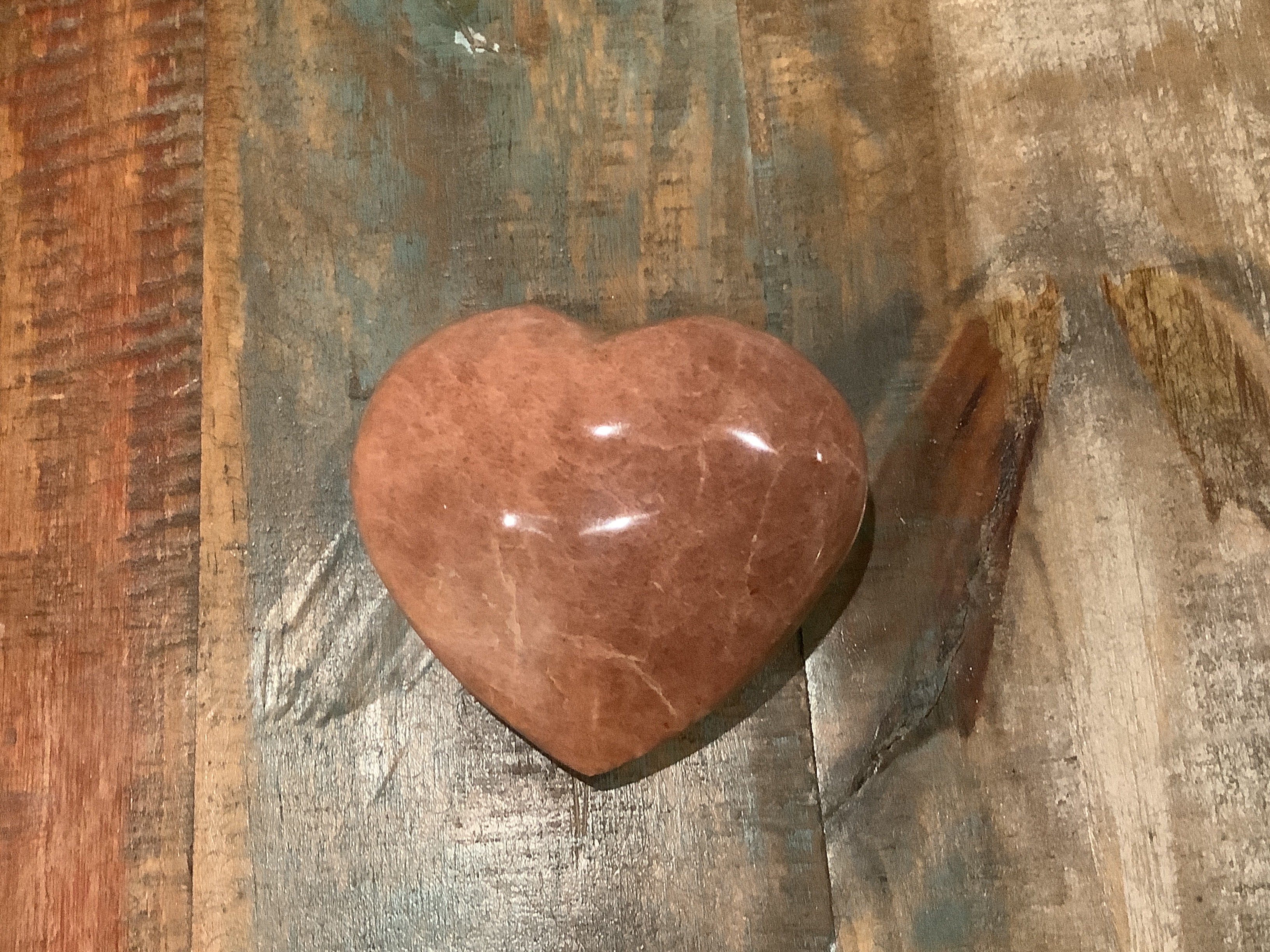 Orange moonstone heart