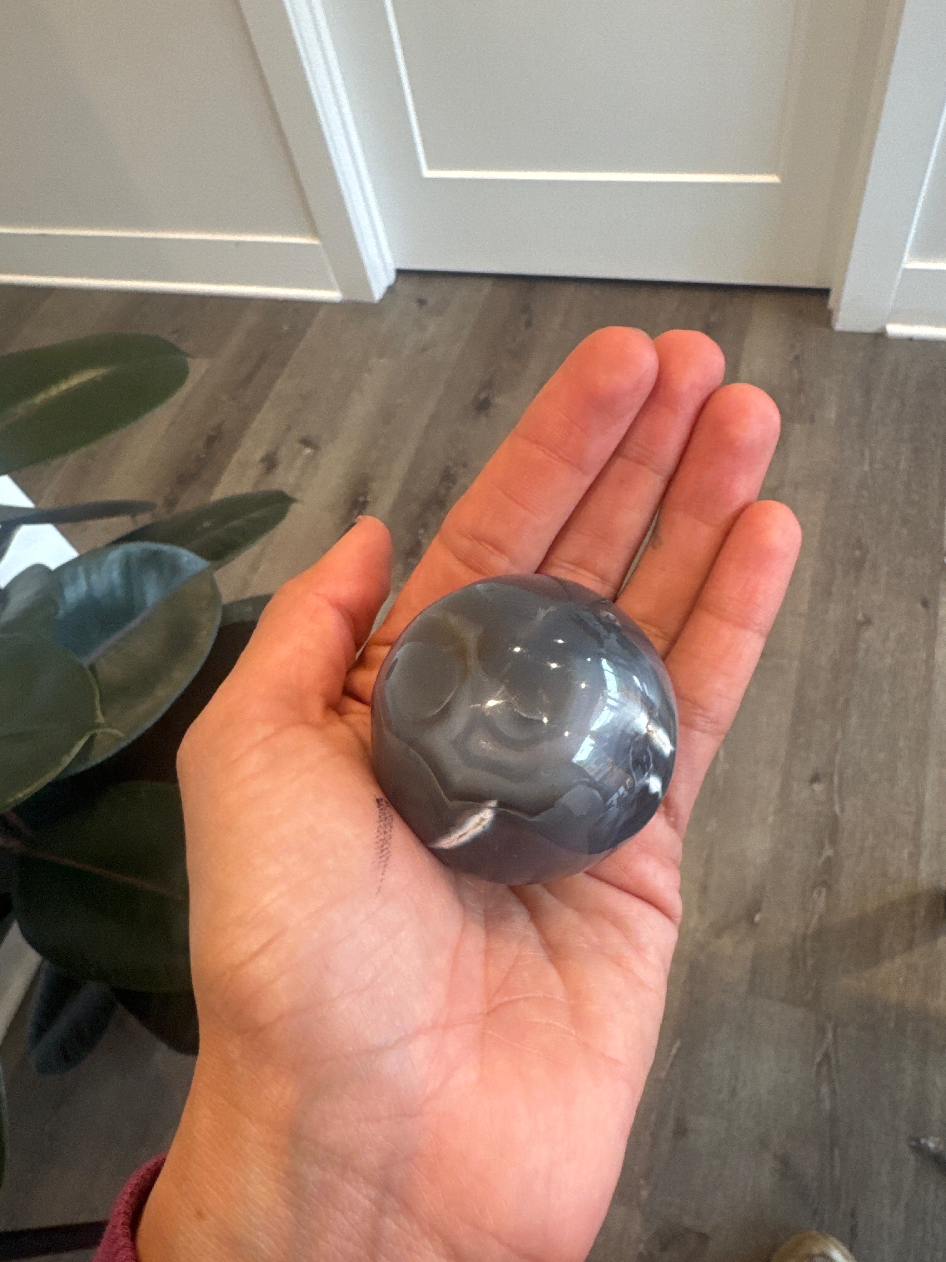 Gray agate sphere
