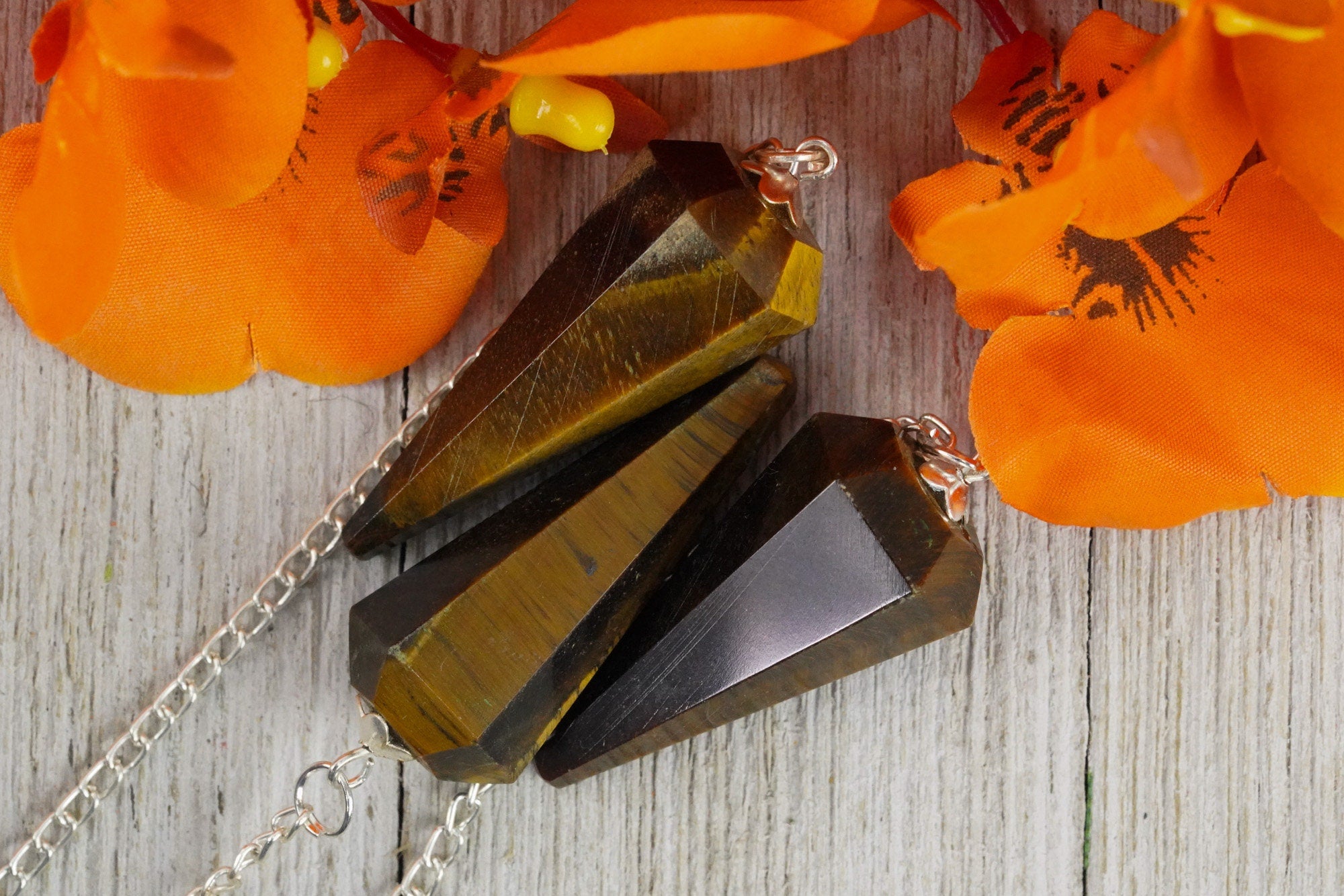 Tigers Eye Crystal Pendulum