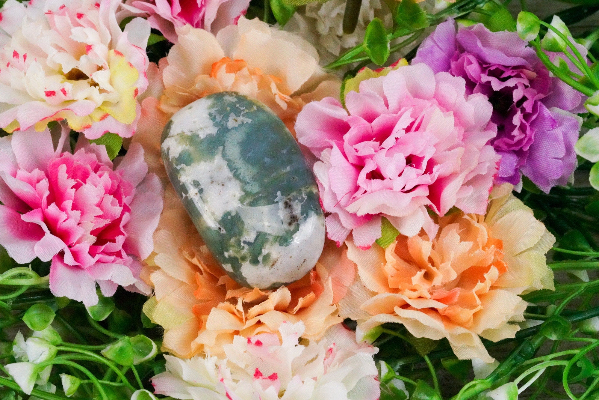 Moss Agate Pocket Stone