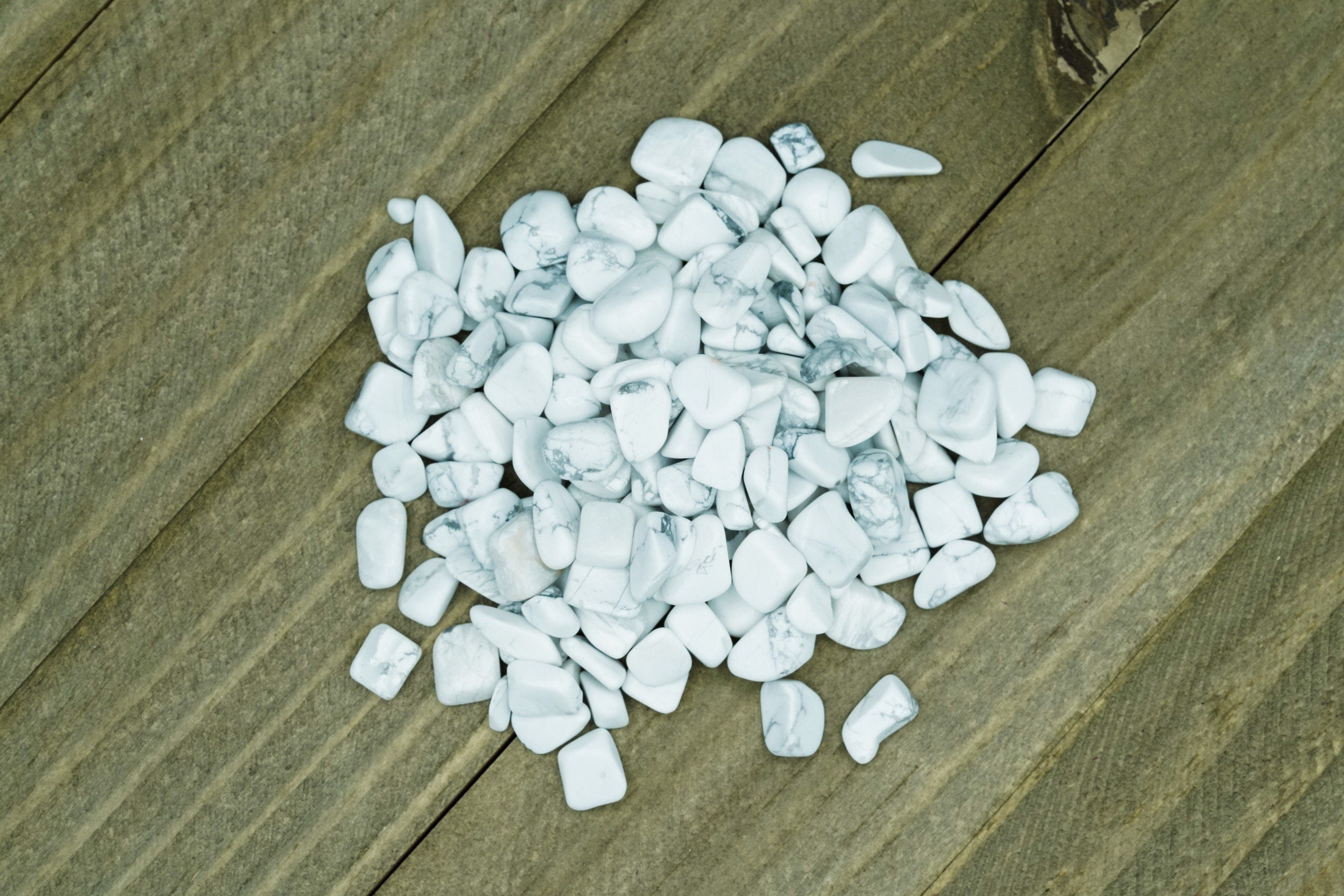 White Howlite Tumbled Crystal Chips