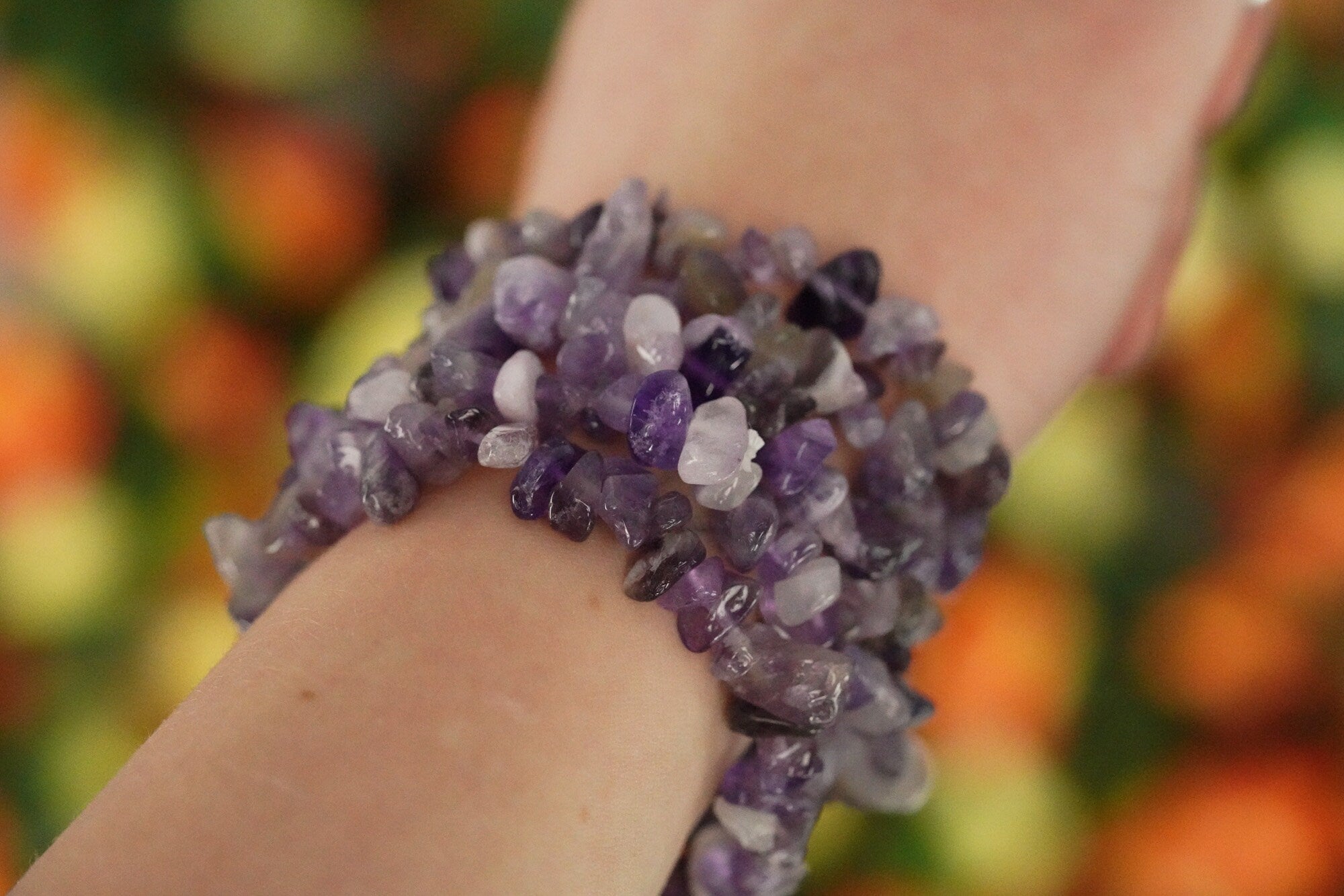 Amethyst Crystal Chip Bracelet
