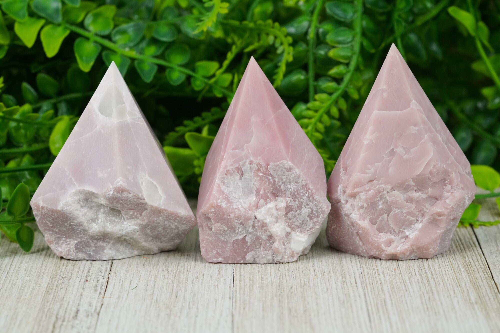Large Raw Pink Opal Polished Crystal Point