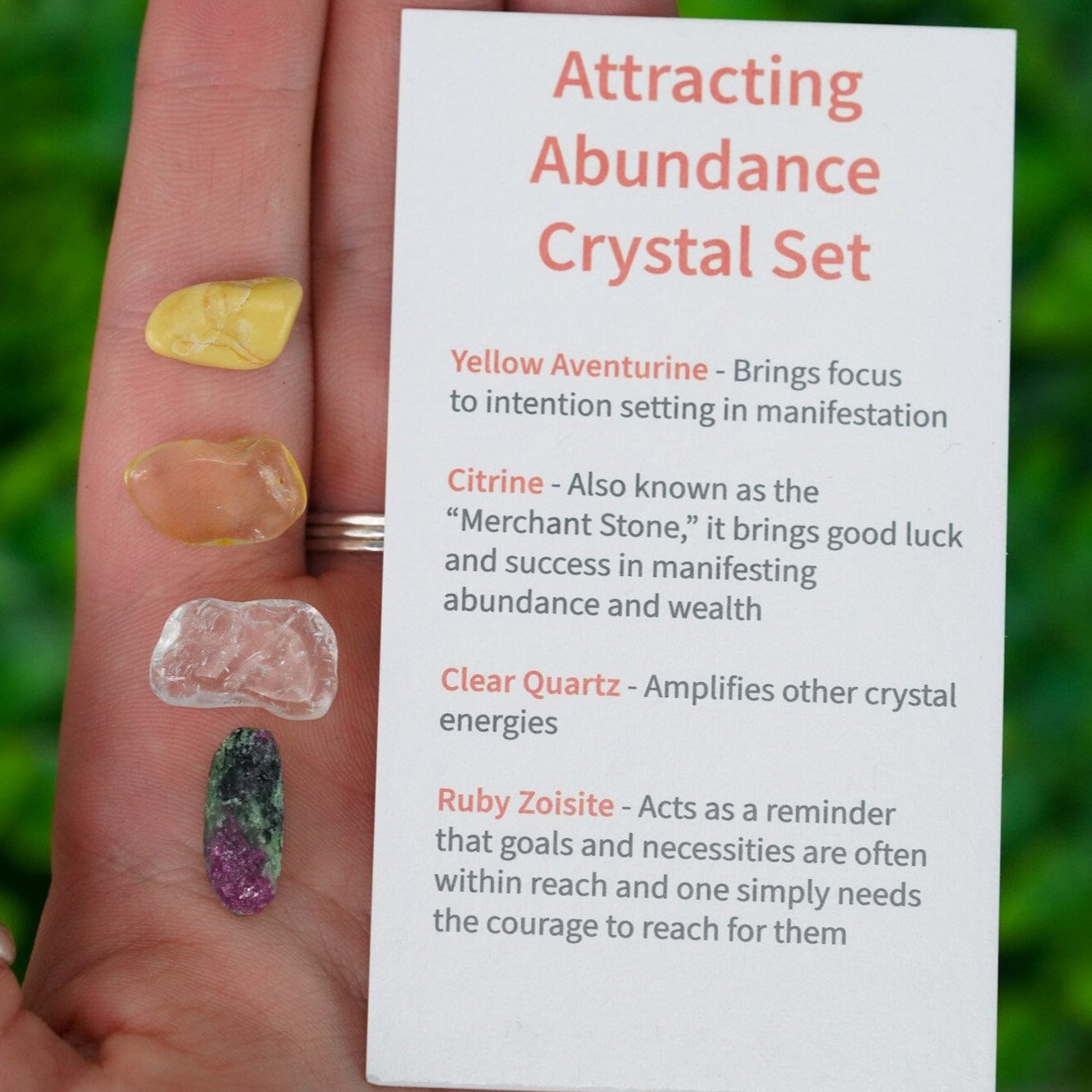 Attracting Abundance Tumbled Chip Crystal Set