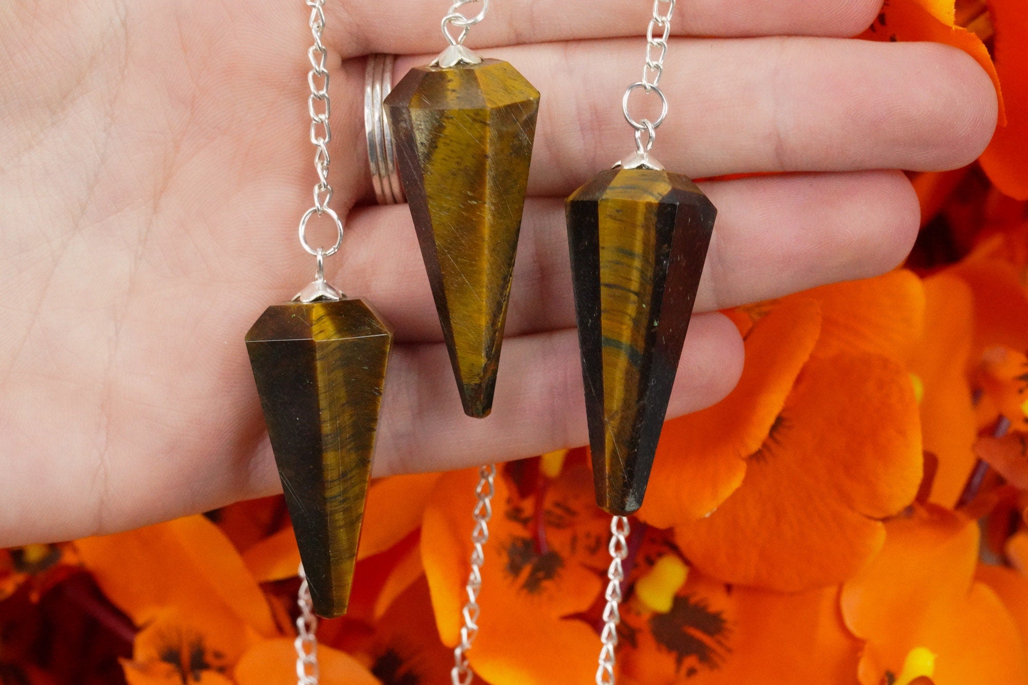Tigers Eye Crystal Pendulum