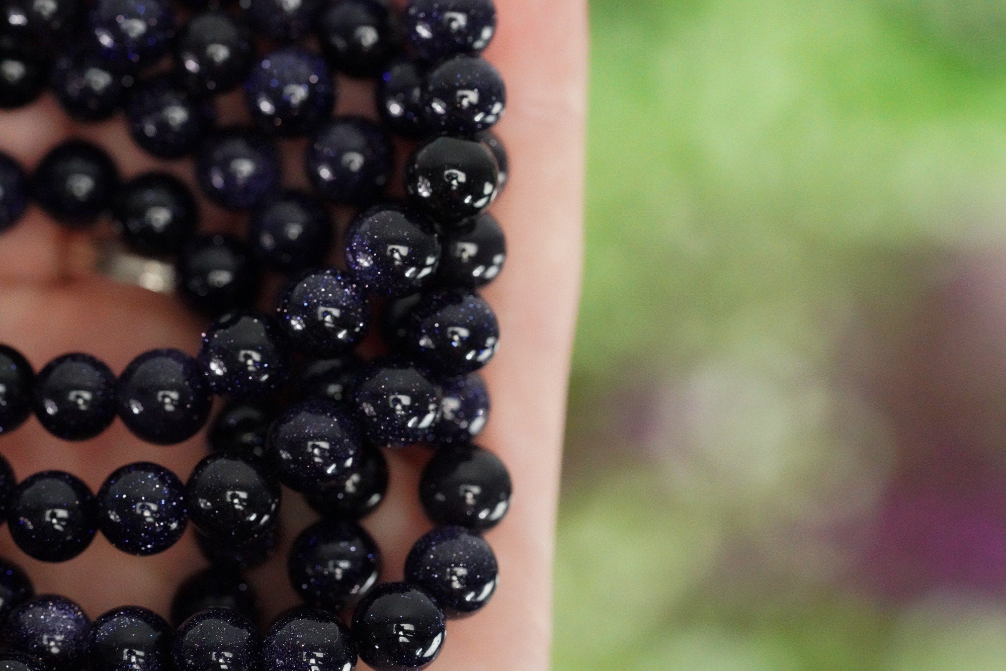 Blue Sandstone 8mm beads Stone Crystal Bracelet