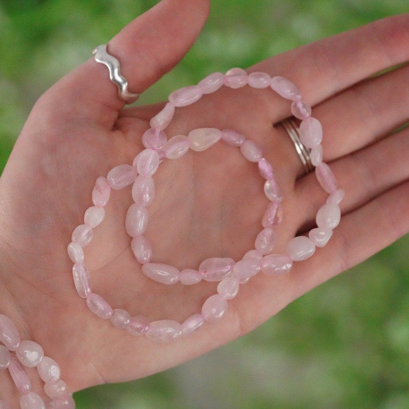 Rose Quartz Tumbled Stone Bracelet