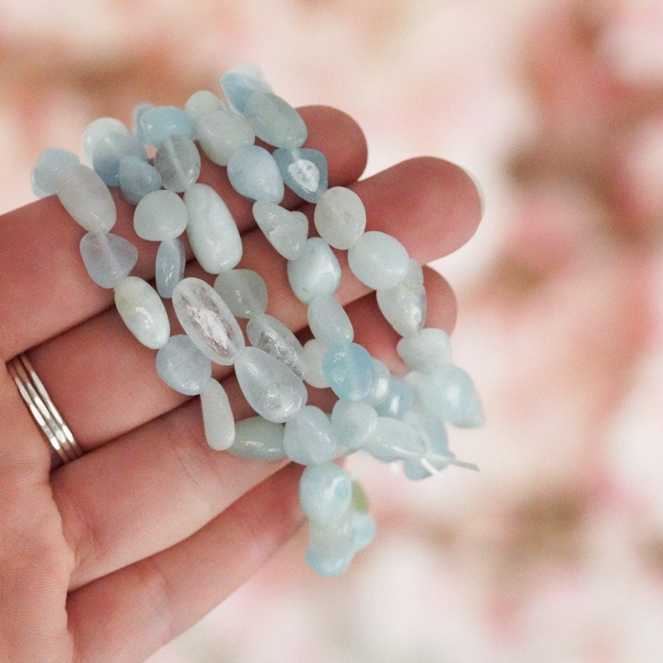 Aquamarine Tumbled Stone Bracelet