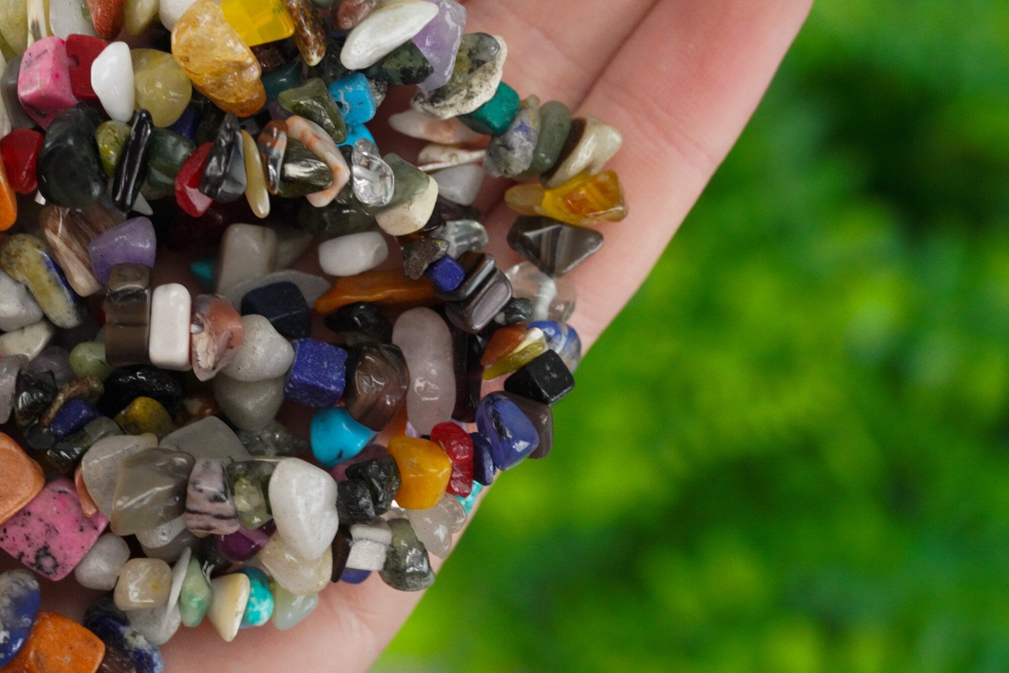 Mixed Crystals Tumbled Stone Crystal Chip Bracelet