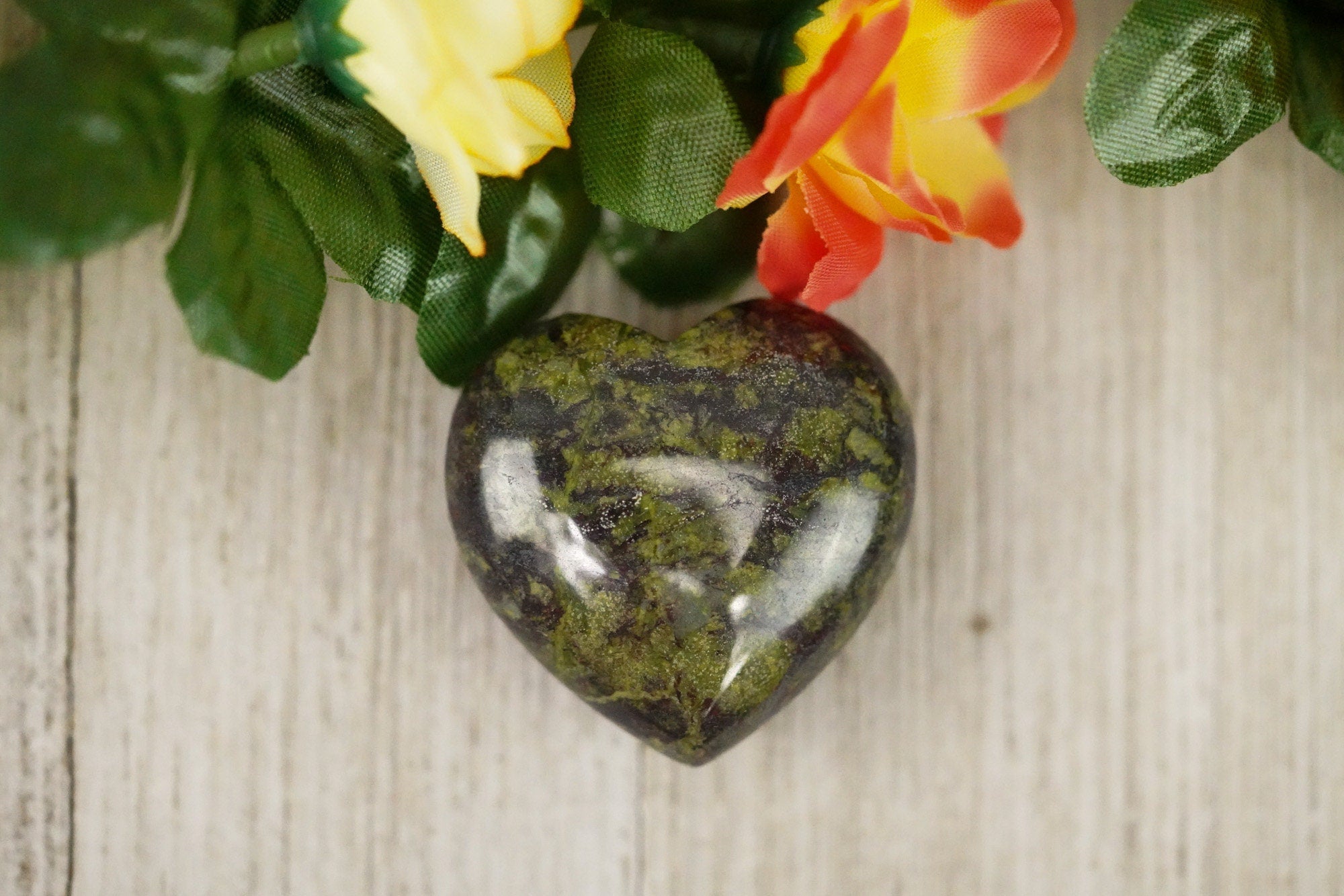Large Dragon Blood Stone Crystal Heart