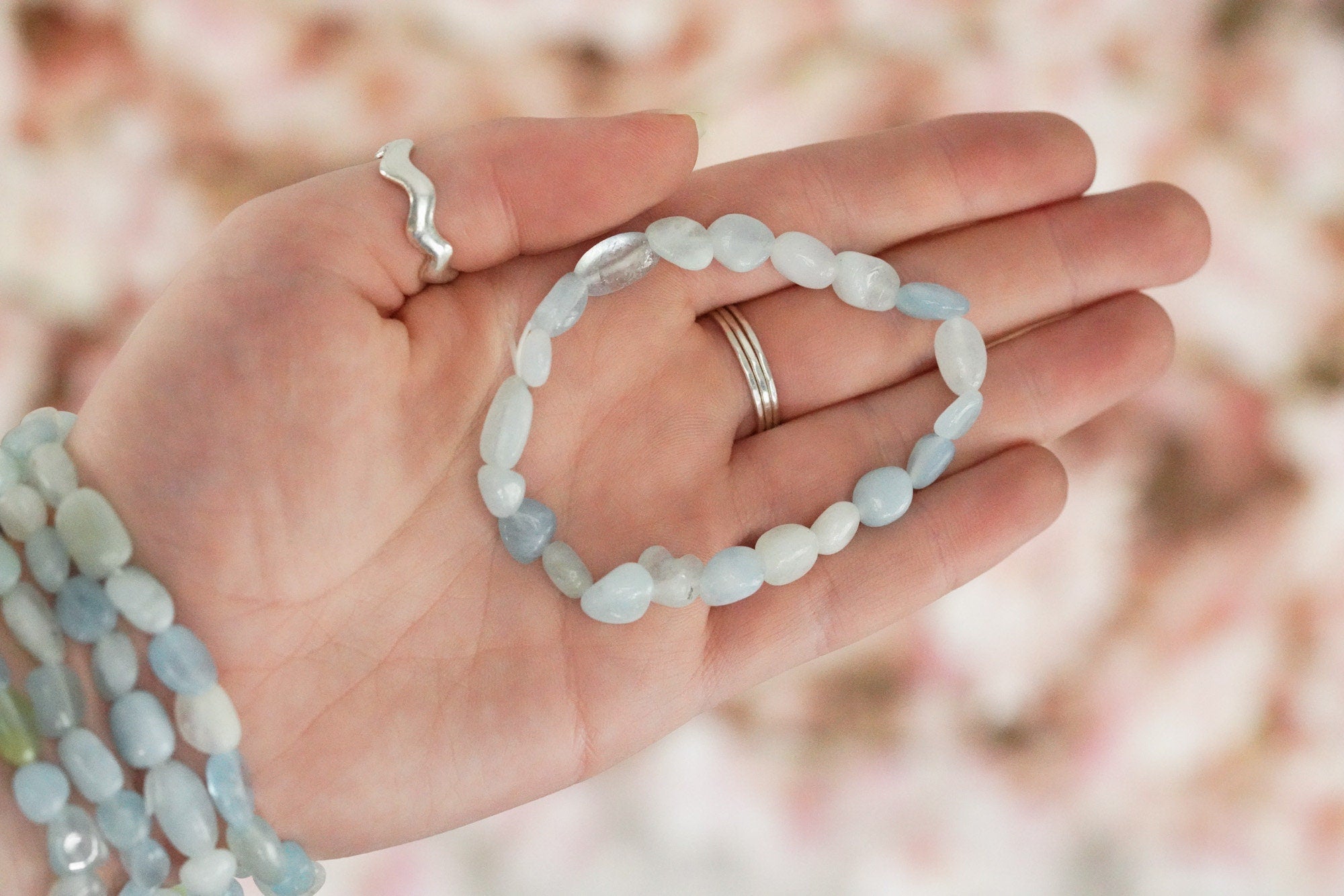 Aquamarine Tumbled Stone Bracelet