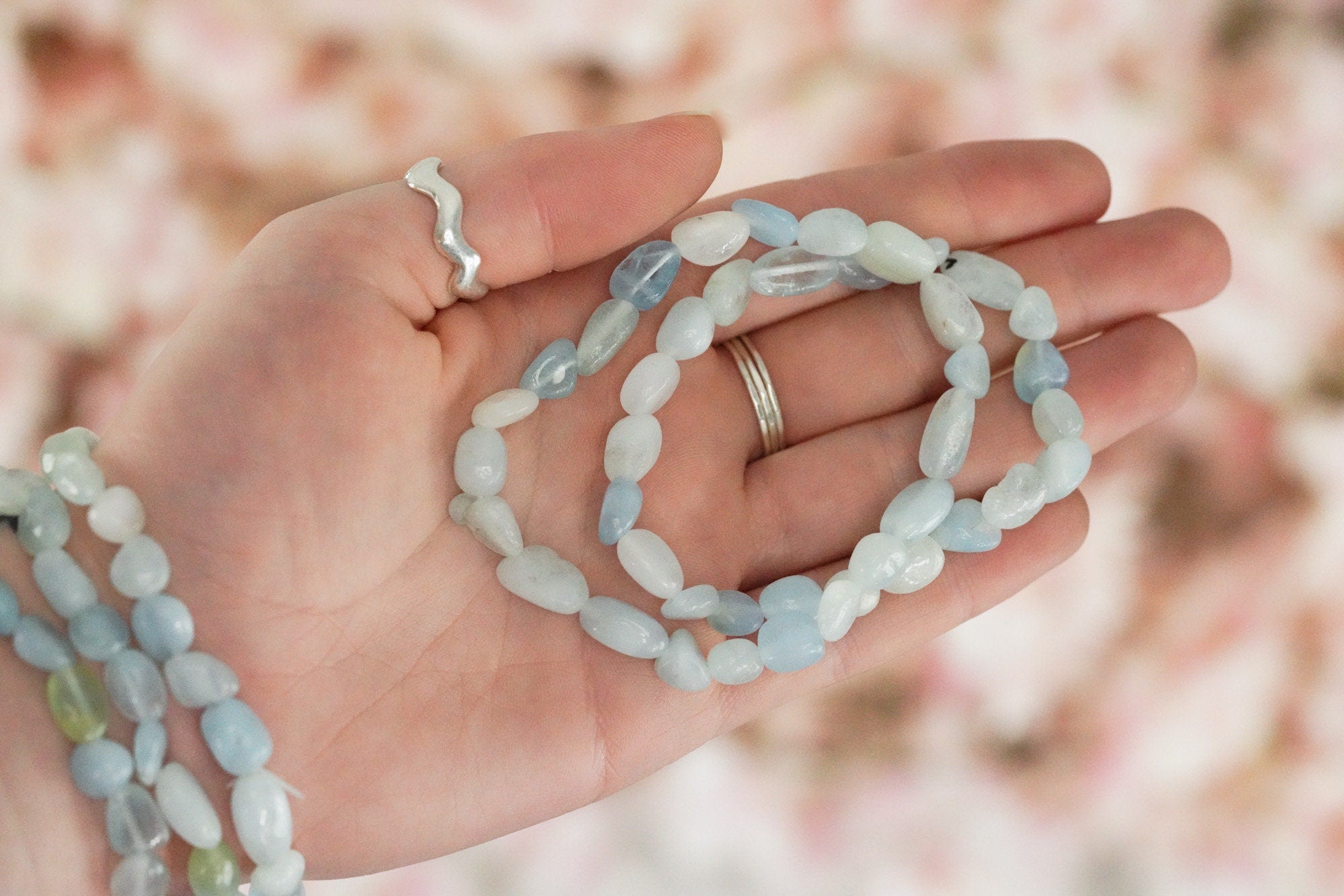 Aquamarine Tumbled Stone Bracelet