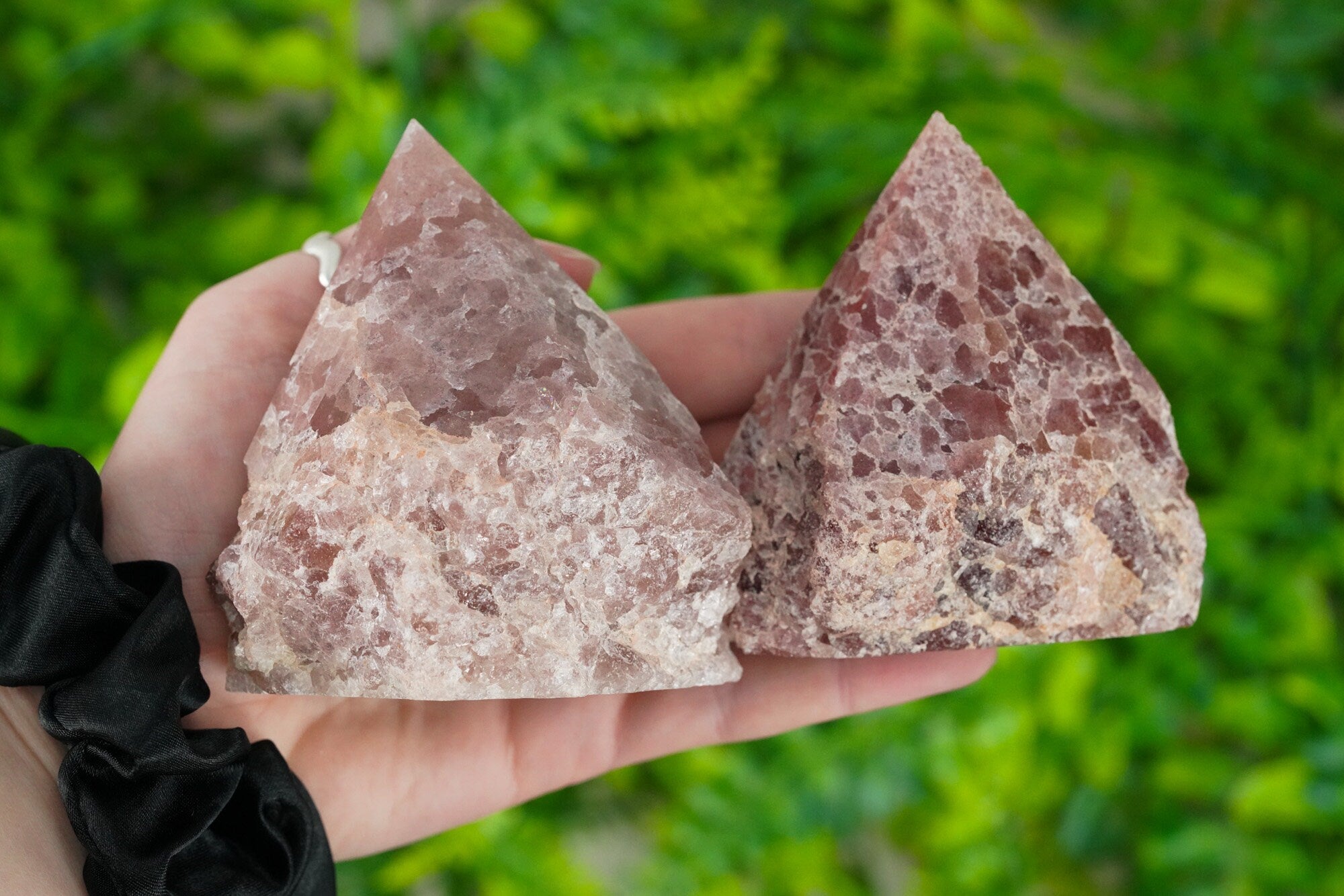 Large Raw Strawberry Quartz Polished Crystal Point