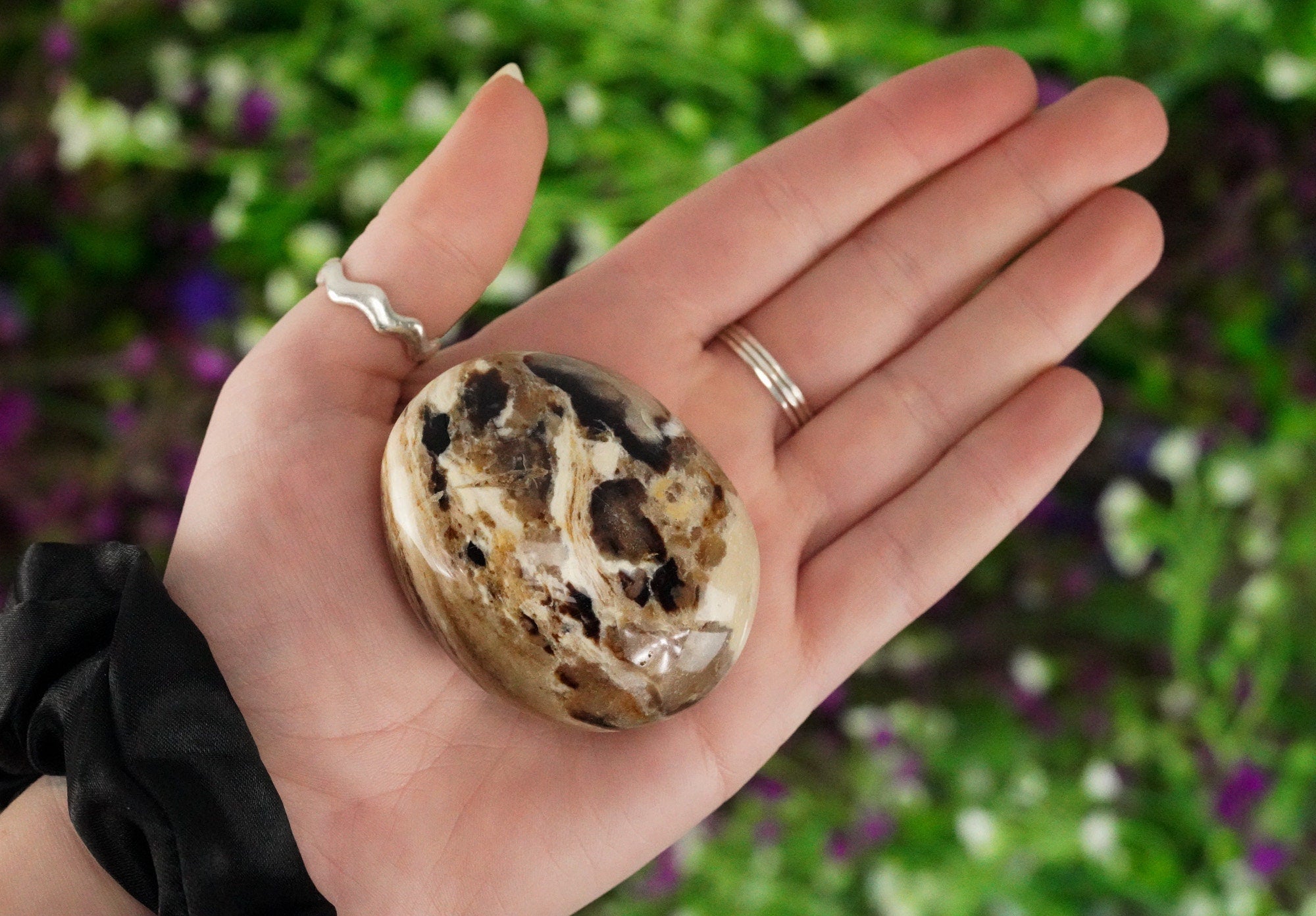 Chocolate Calcite Aragonite Palm Stone, Coffee Calcite