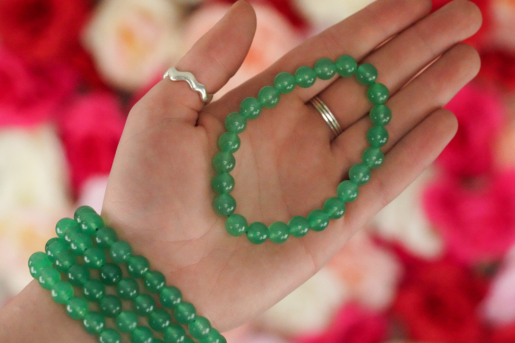 Green Aventurine 8mm beads Crystal Bracelet