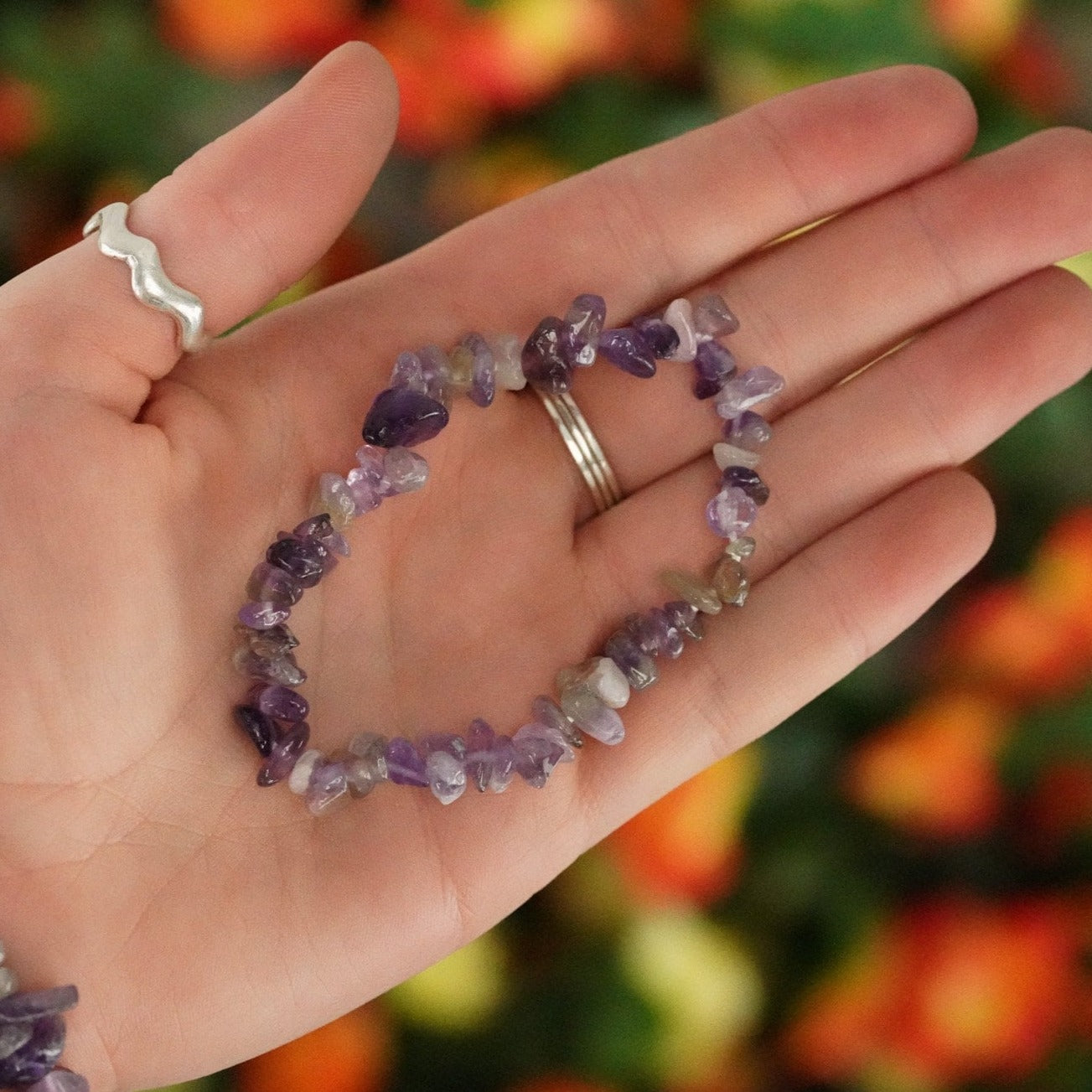 Amethyst Crystal Chip Bracelet