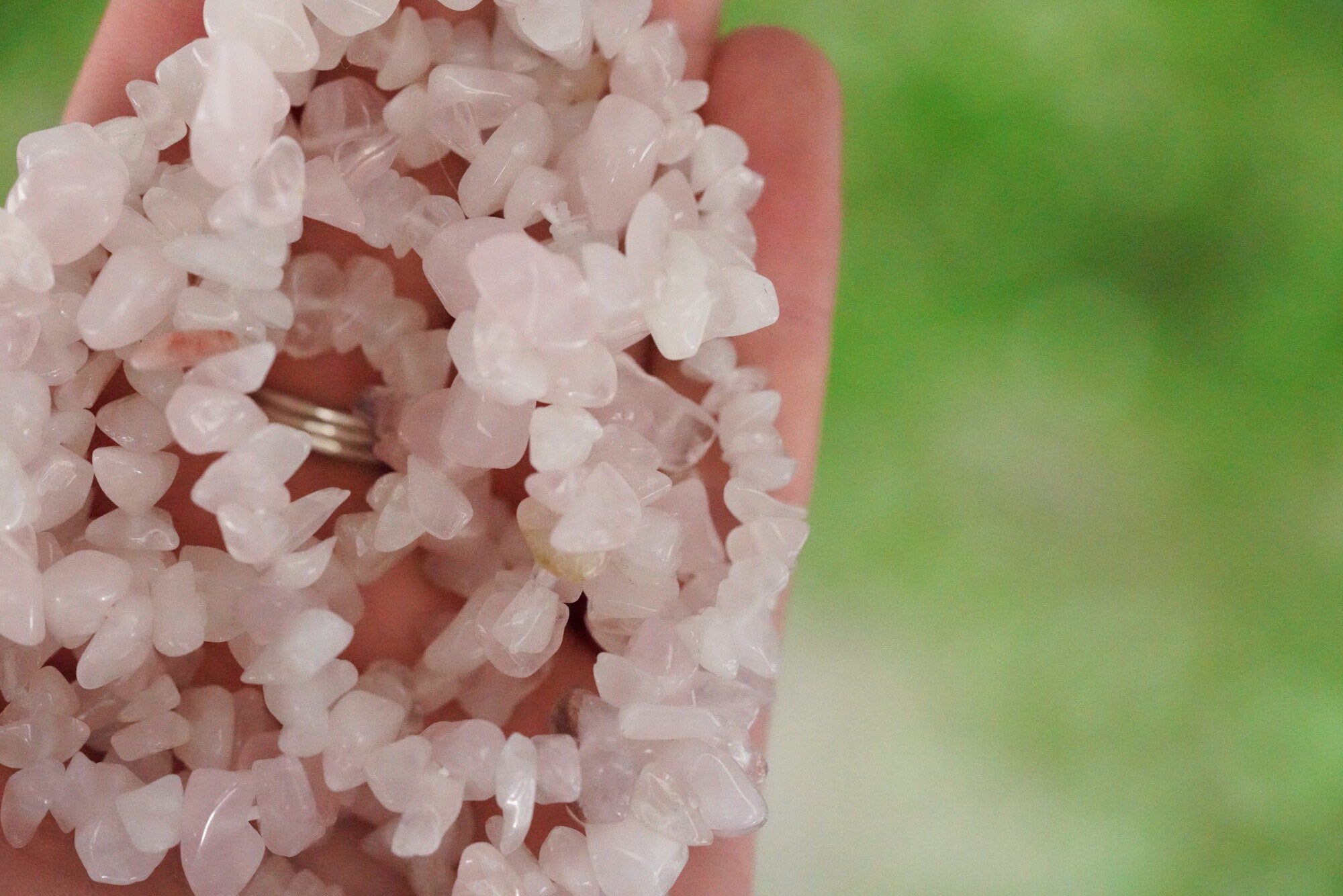 Rose Quartz Tumbled Stone Crystal Chip Bracelet