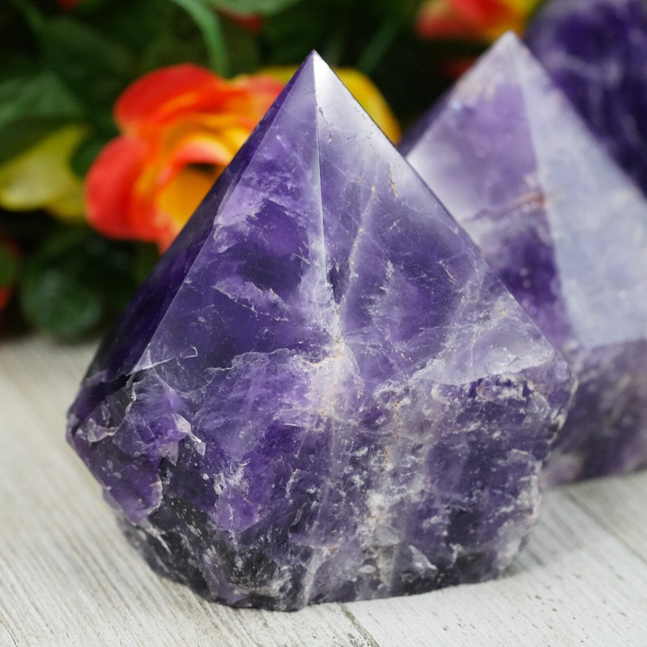 Large Raw Amethyst Polished Crystal Point