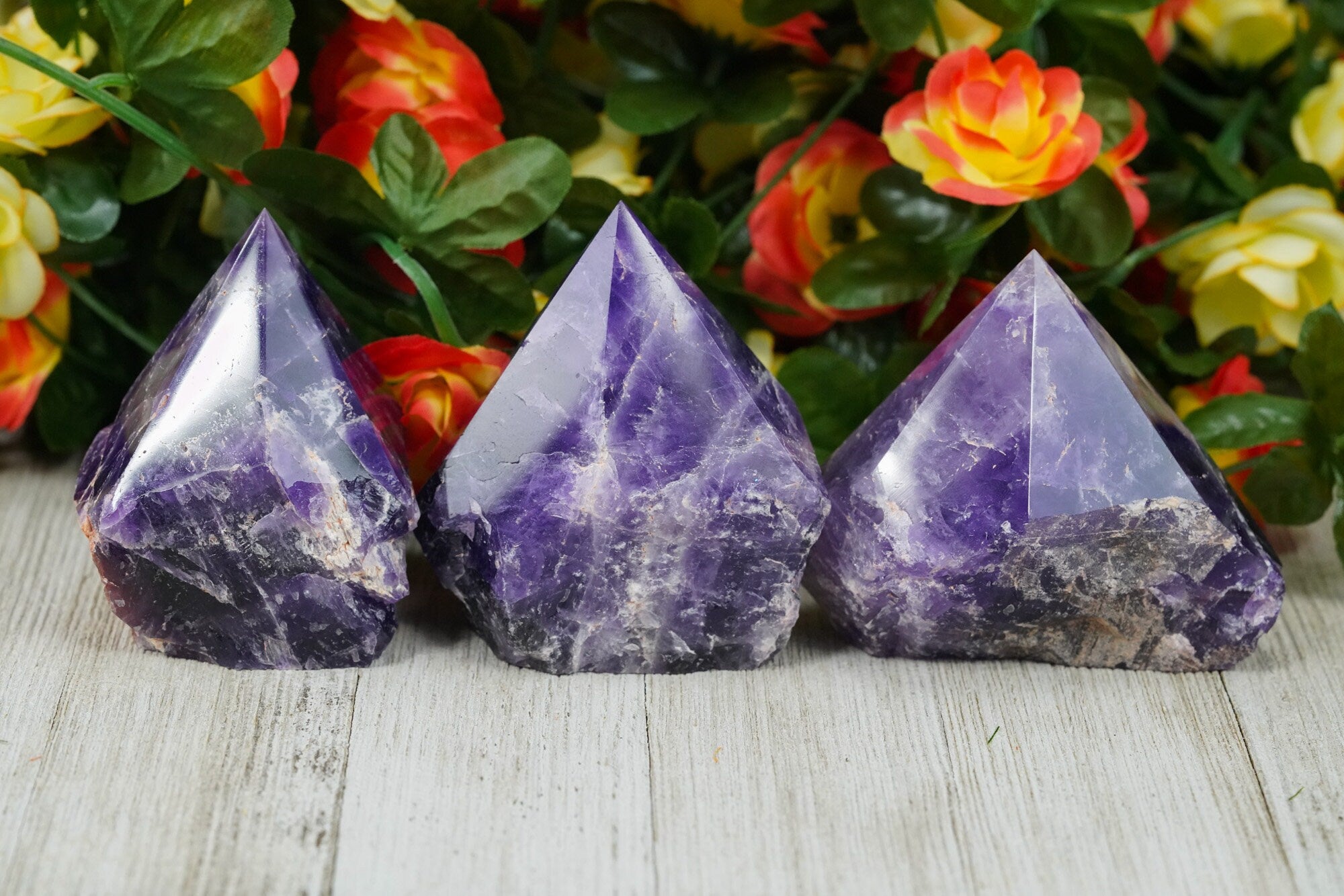 Large Raw Amethyst Polished Crystal Point