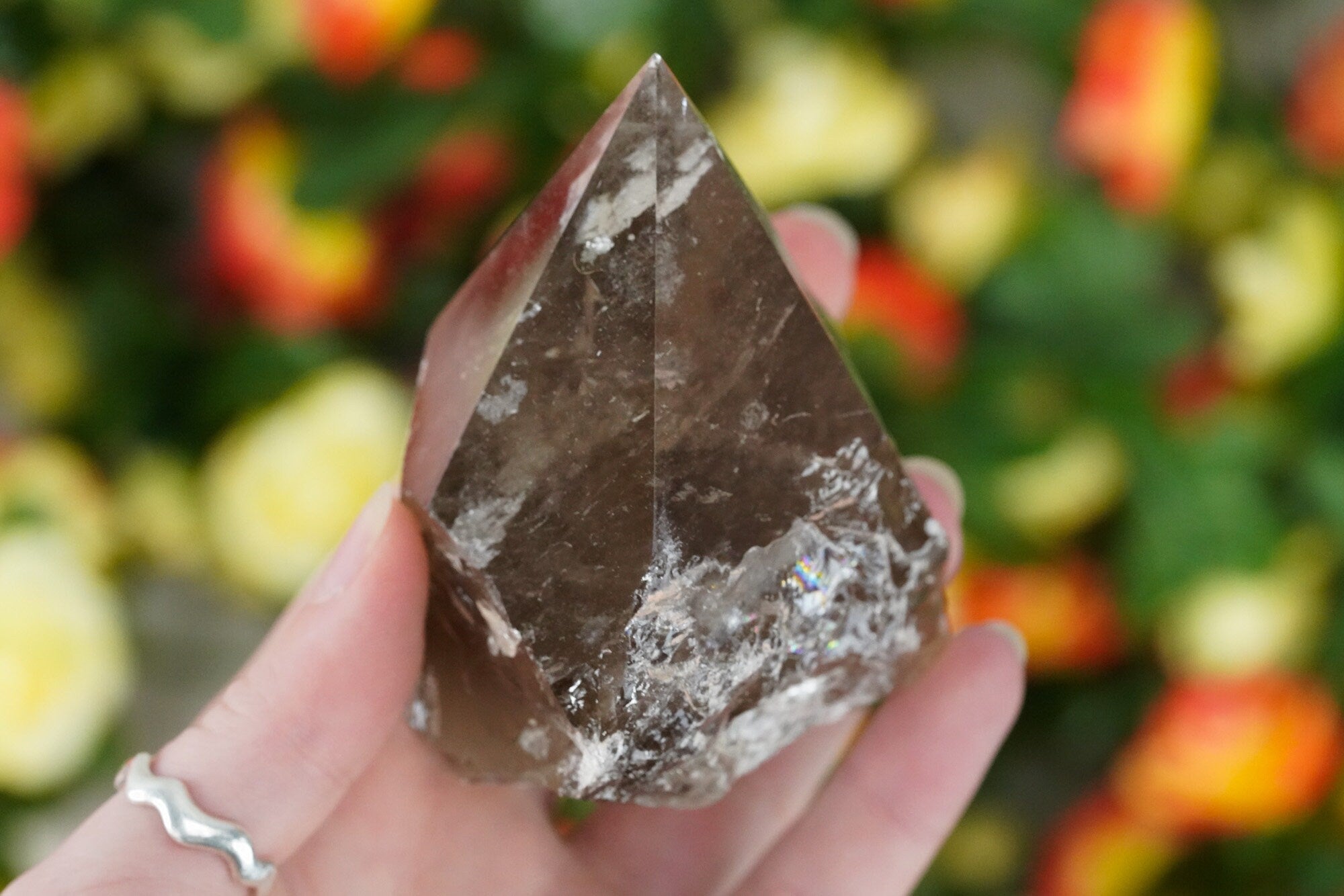 Large Raw Smoky Quartz Polished Crystal Point
