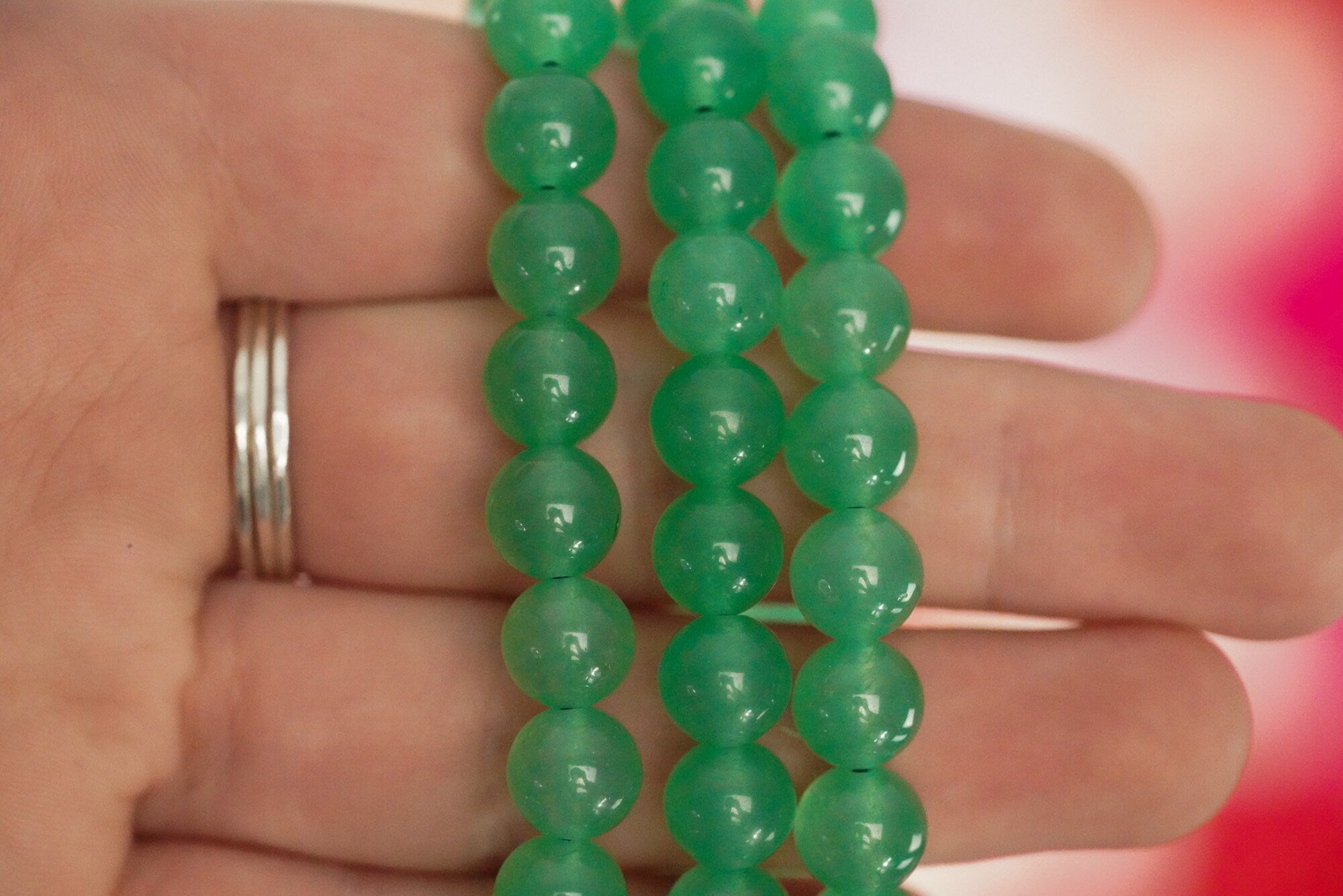 Green Aventurine 8mm beads Crystal Bracelet