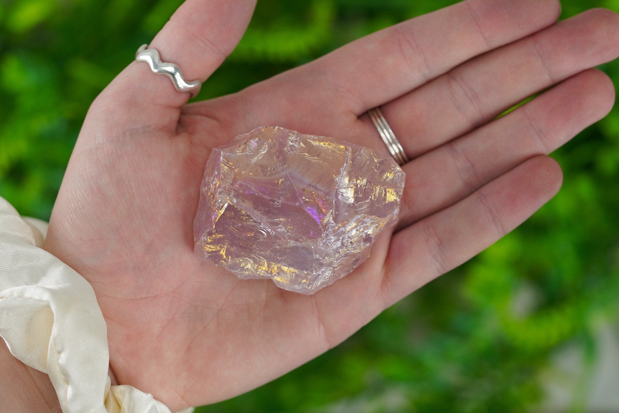 Rough Rose Aura Quartz (Pink Angel Aura Quartz Crystal)