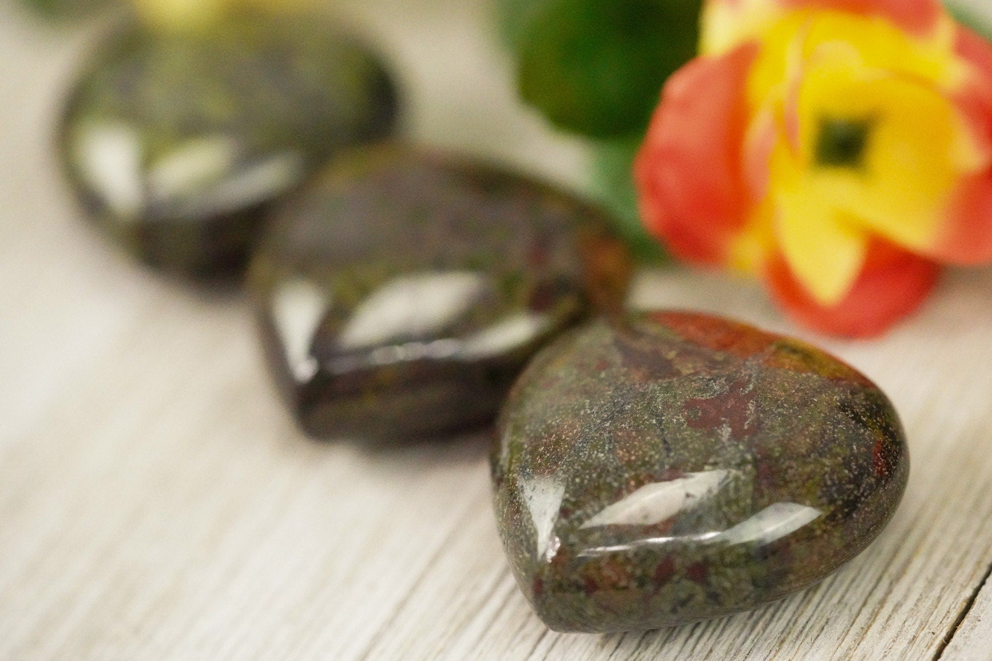 Large Dragon Blood Stone Crystal Heart