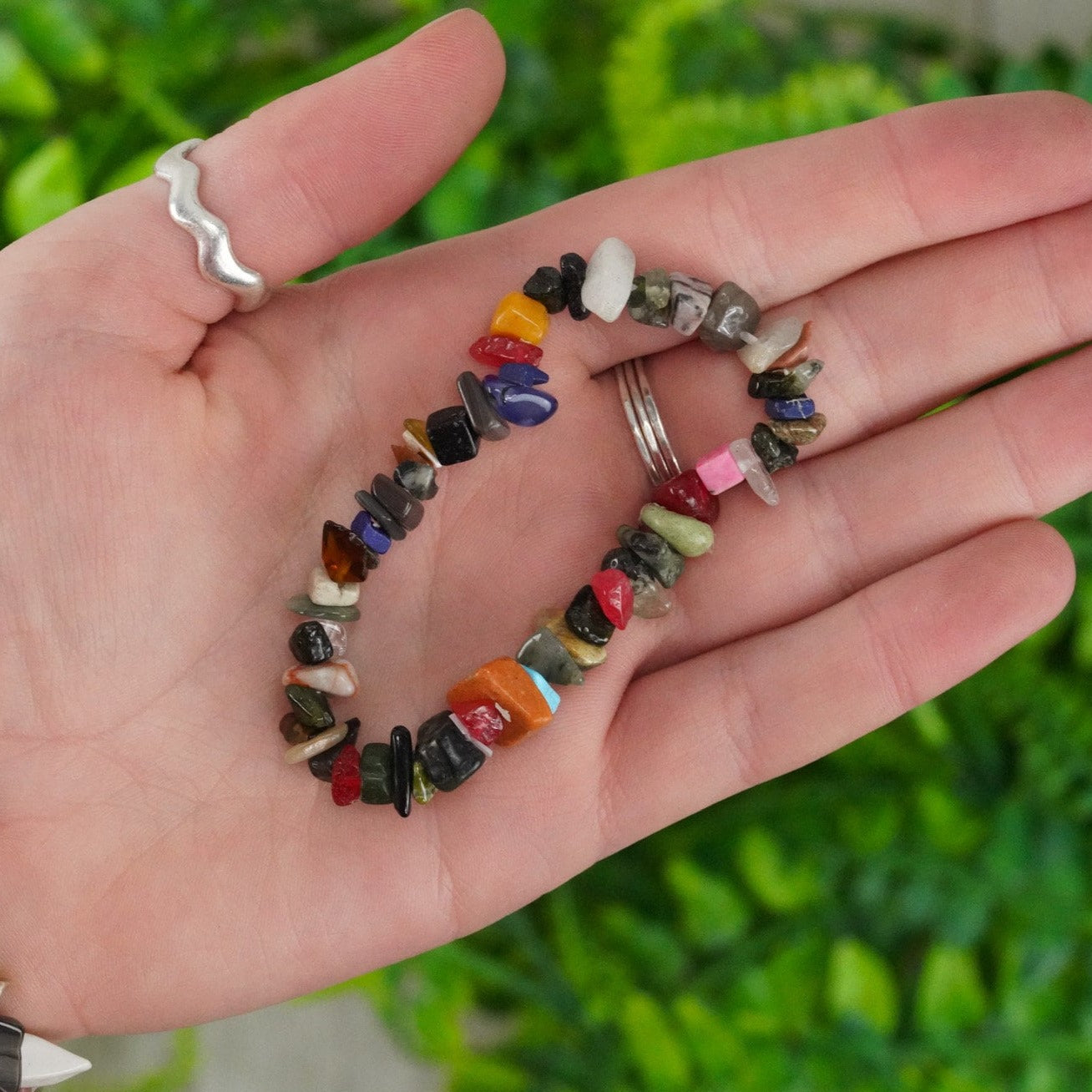 Mixed Crystals Tumbled Stone Crystal Chip Bracelet