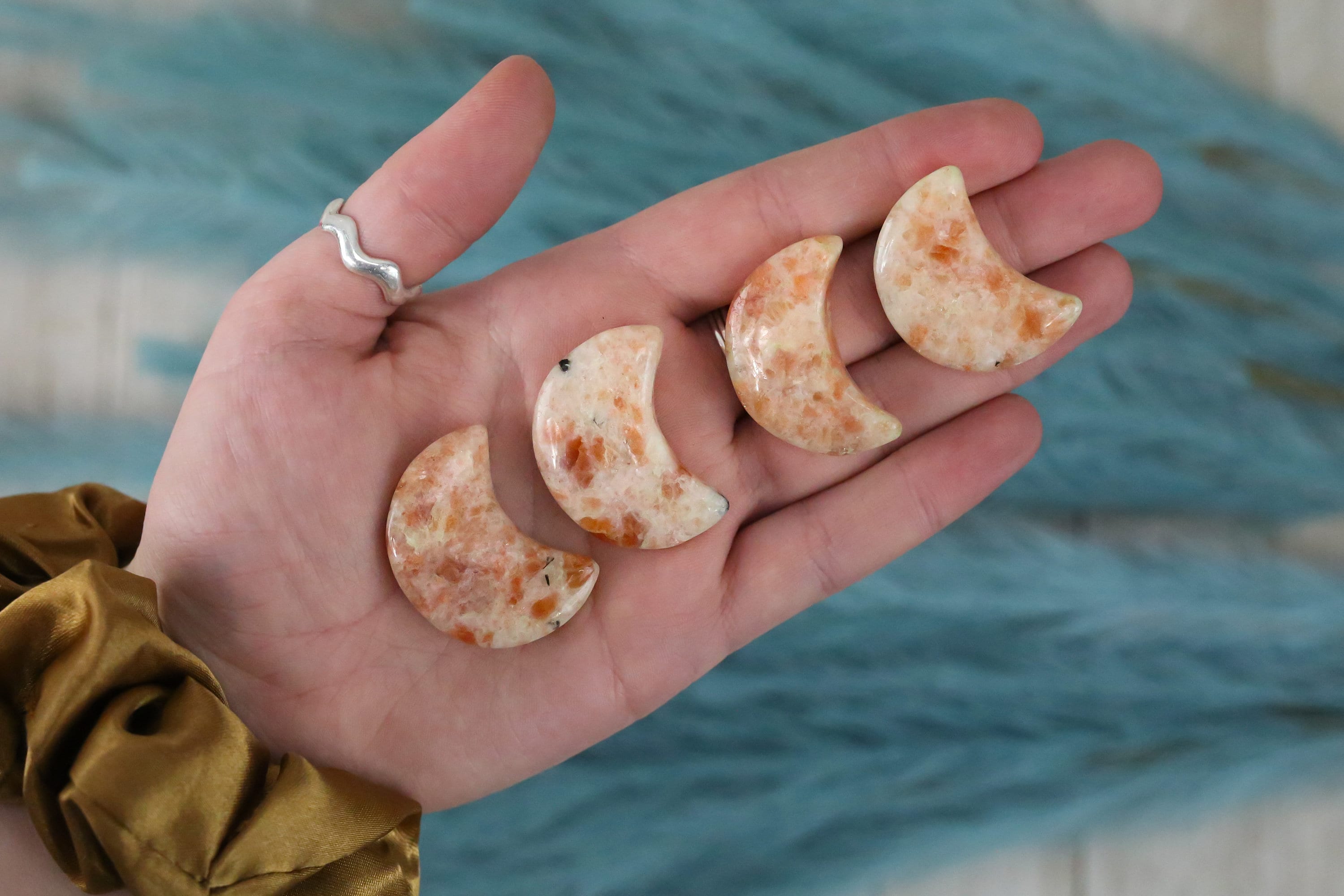Sunstone Crystal Crescent Moon