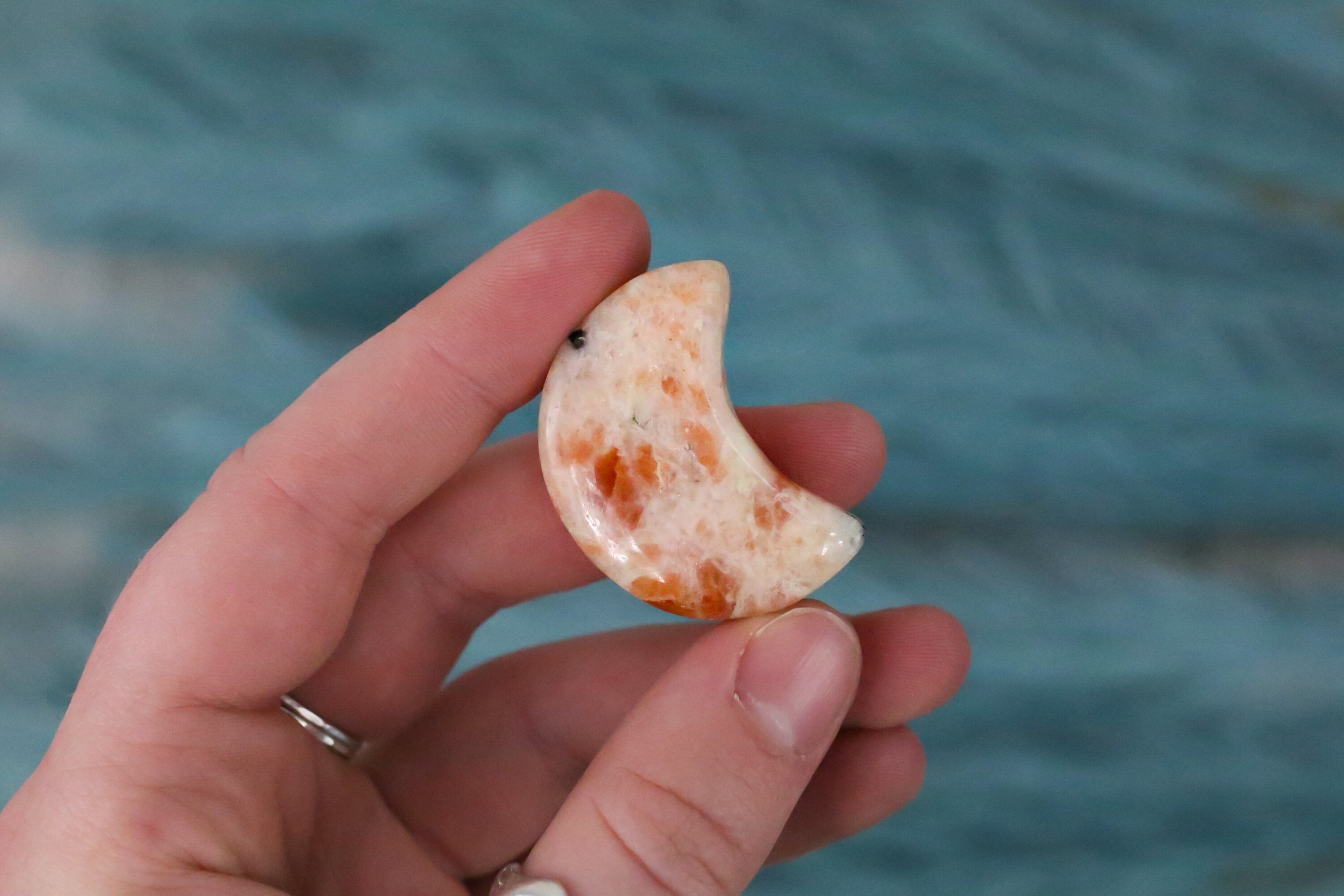 Sunstone Crystal Crescent Moon