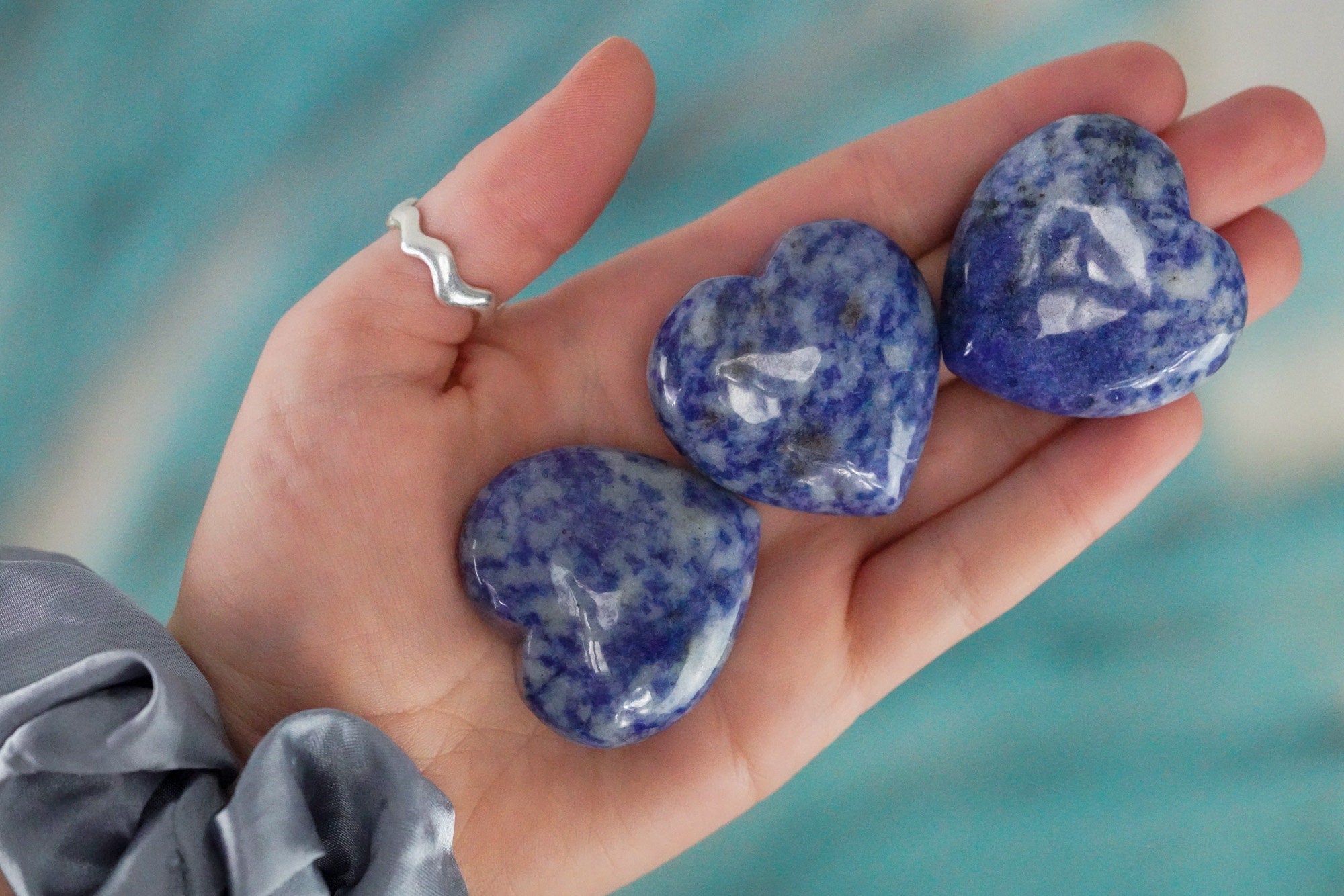 Blue Spot Jasper Crystal Heart