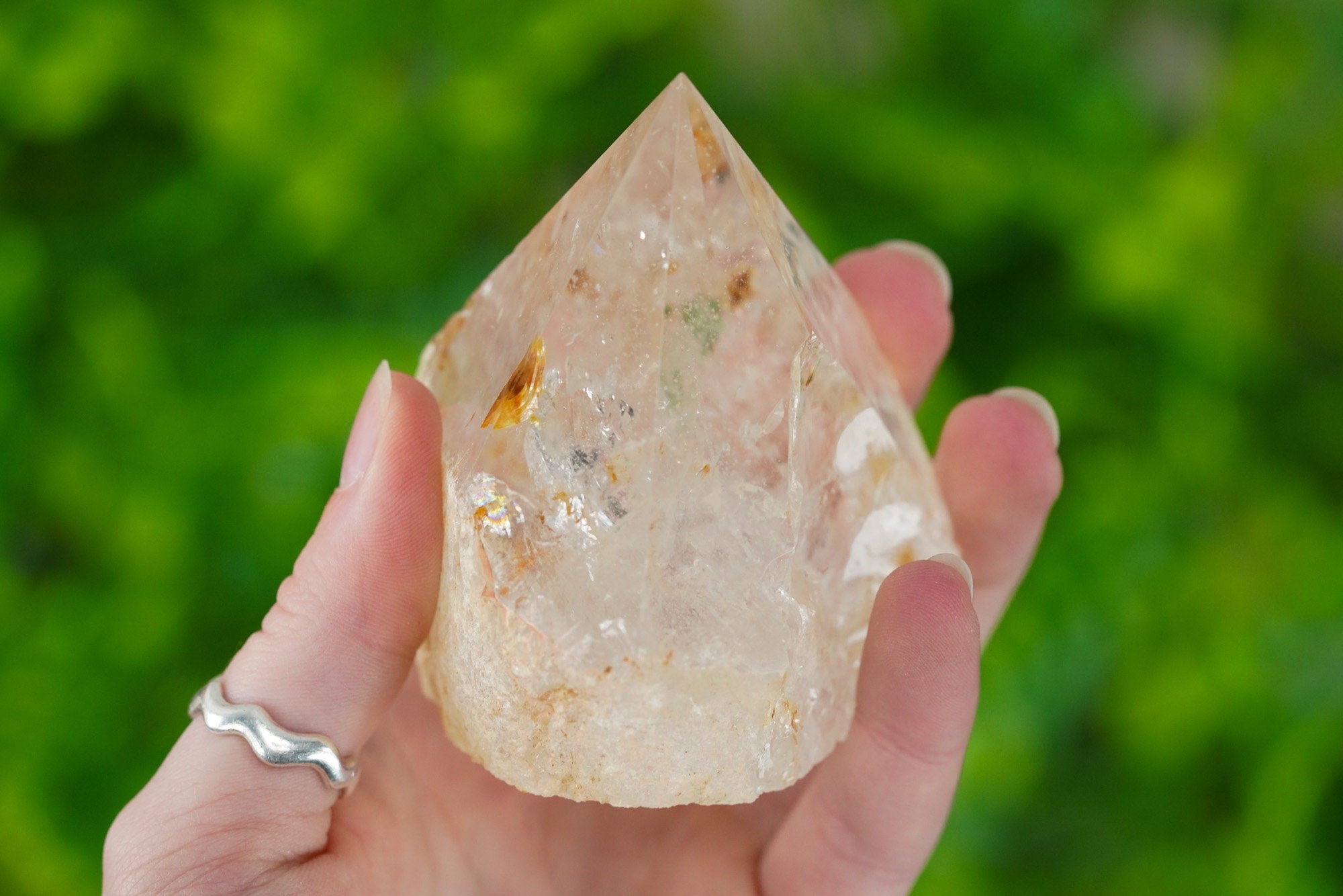 Large Raw Clear Quartz Polished Crystal Point