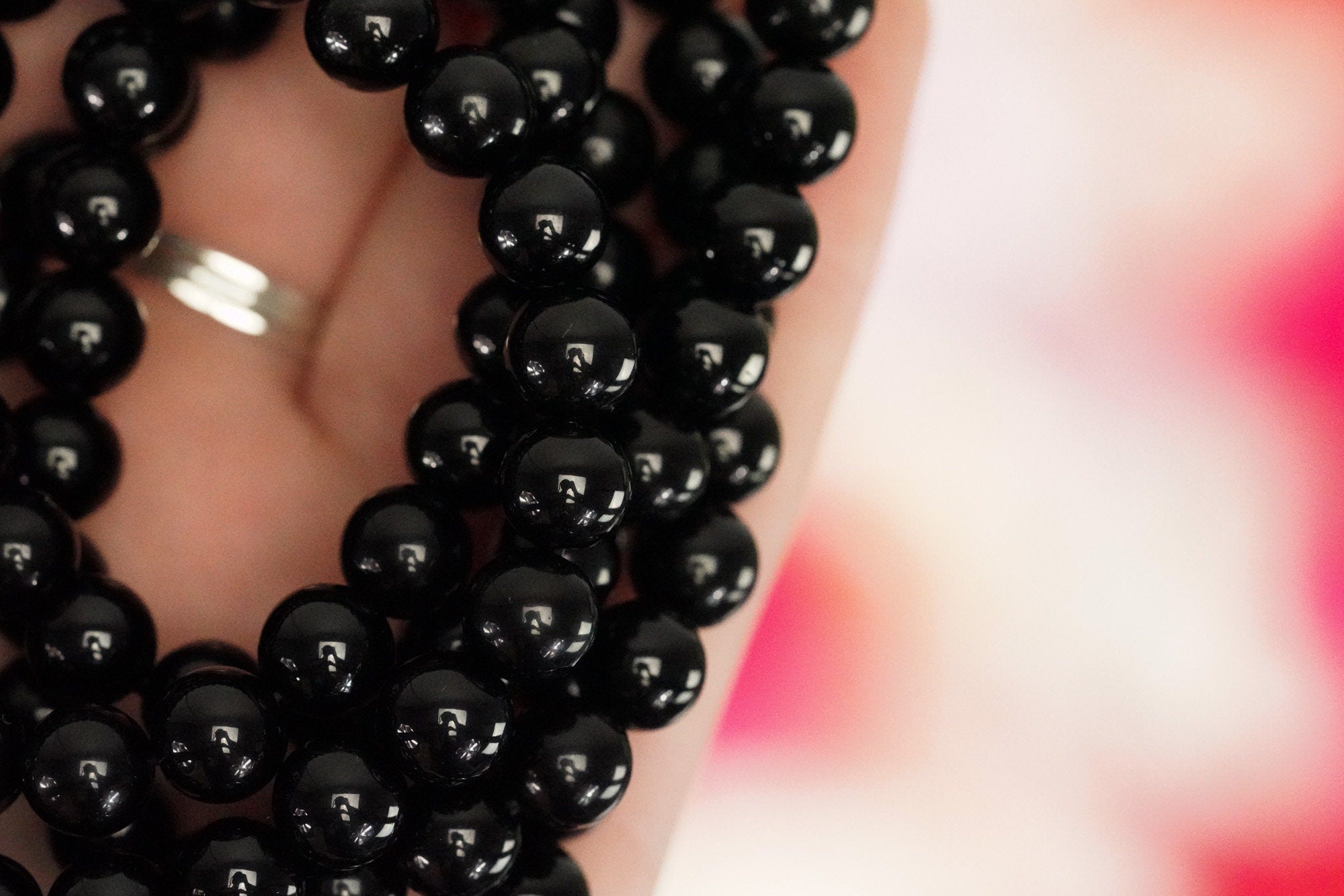 Obsidian 8mm beads Stone Crystal Bracelet