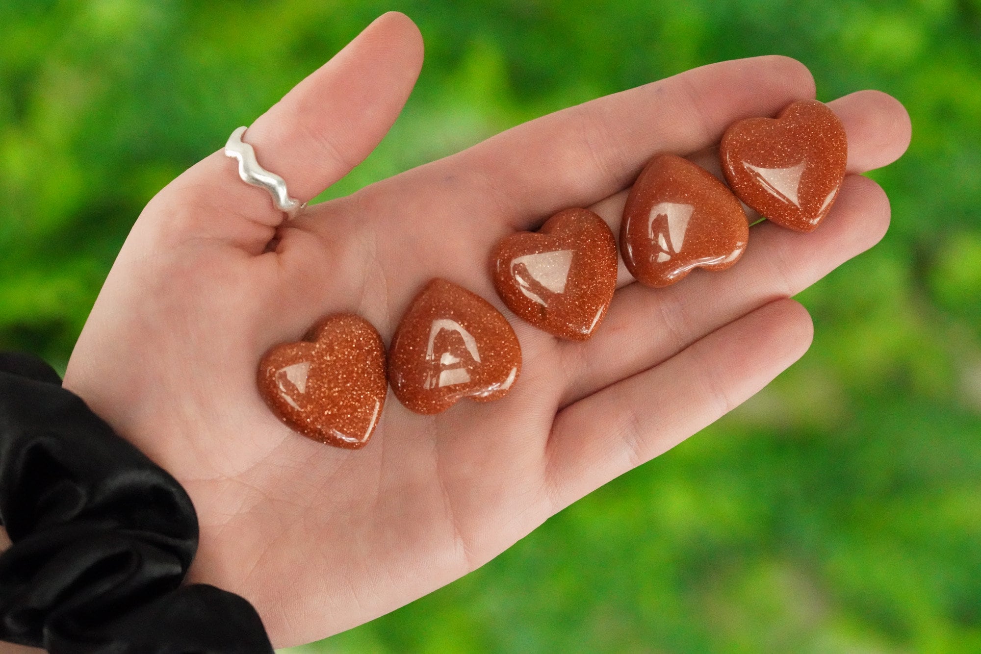 Small Red Goldstone Crystal Heart