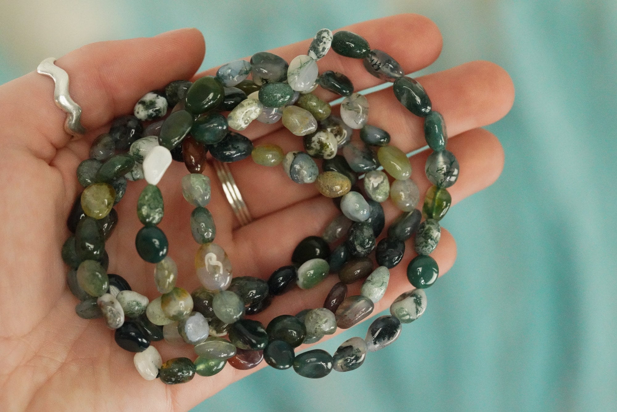 India Agate Tumbled Stone Bracelet