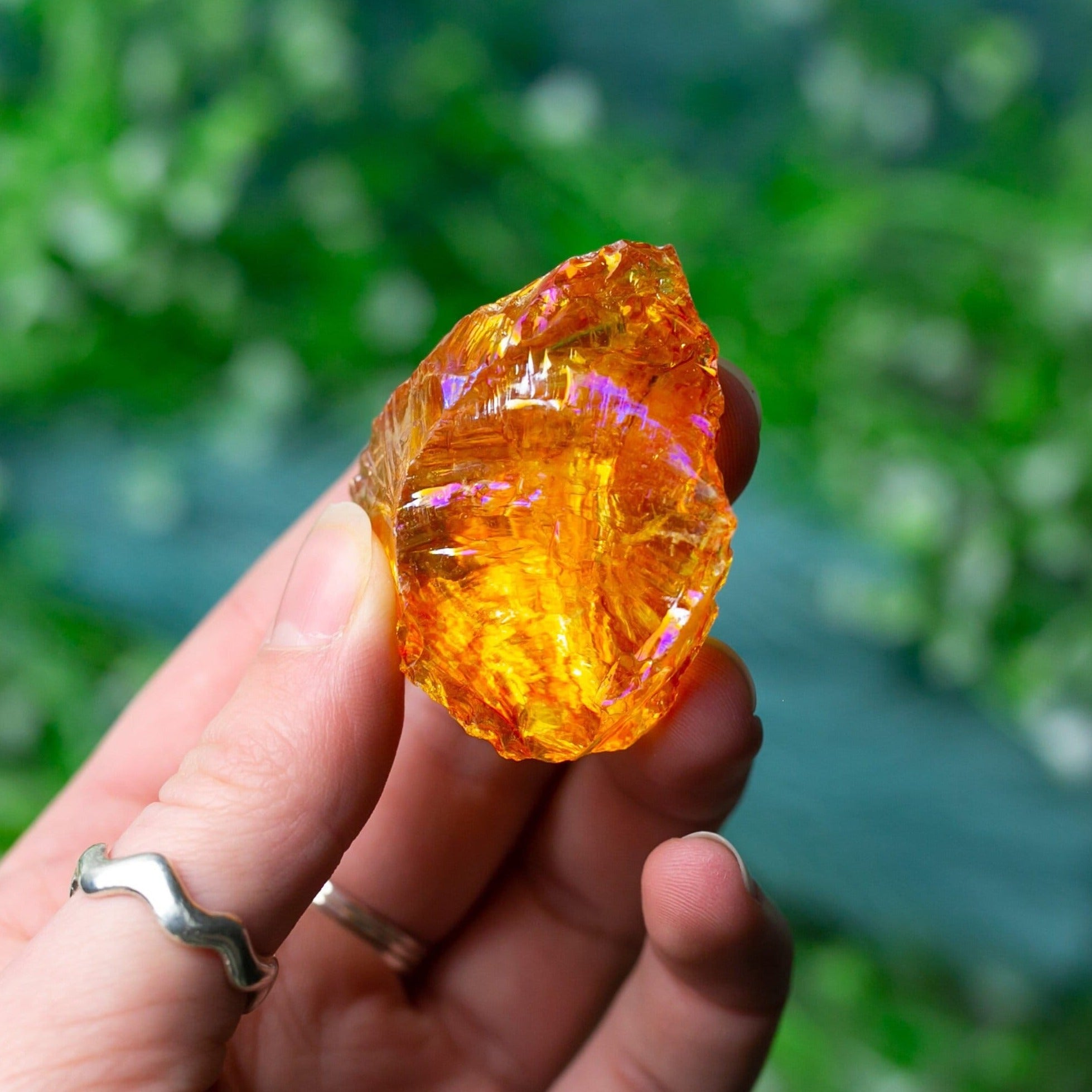 Raw Orange Aura Quartz