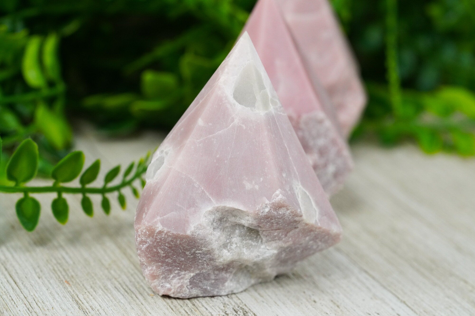Large Raw Pink Opal Polished Crystal Point