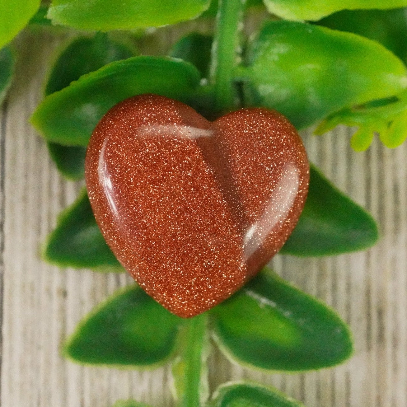 Small Red Goldstone Crystal Heart