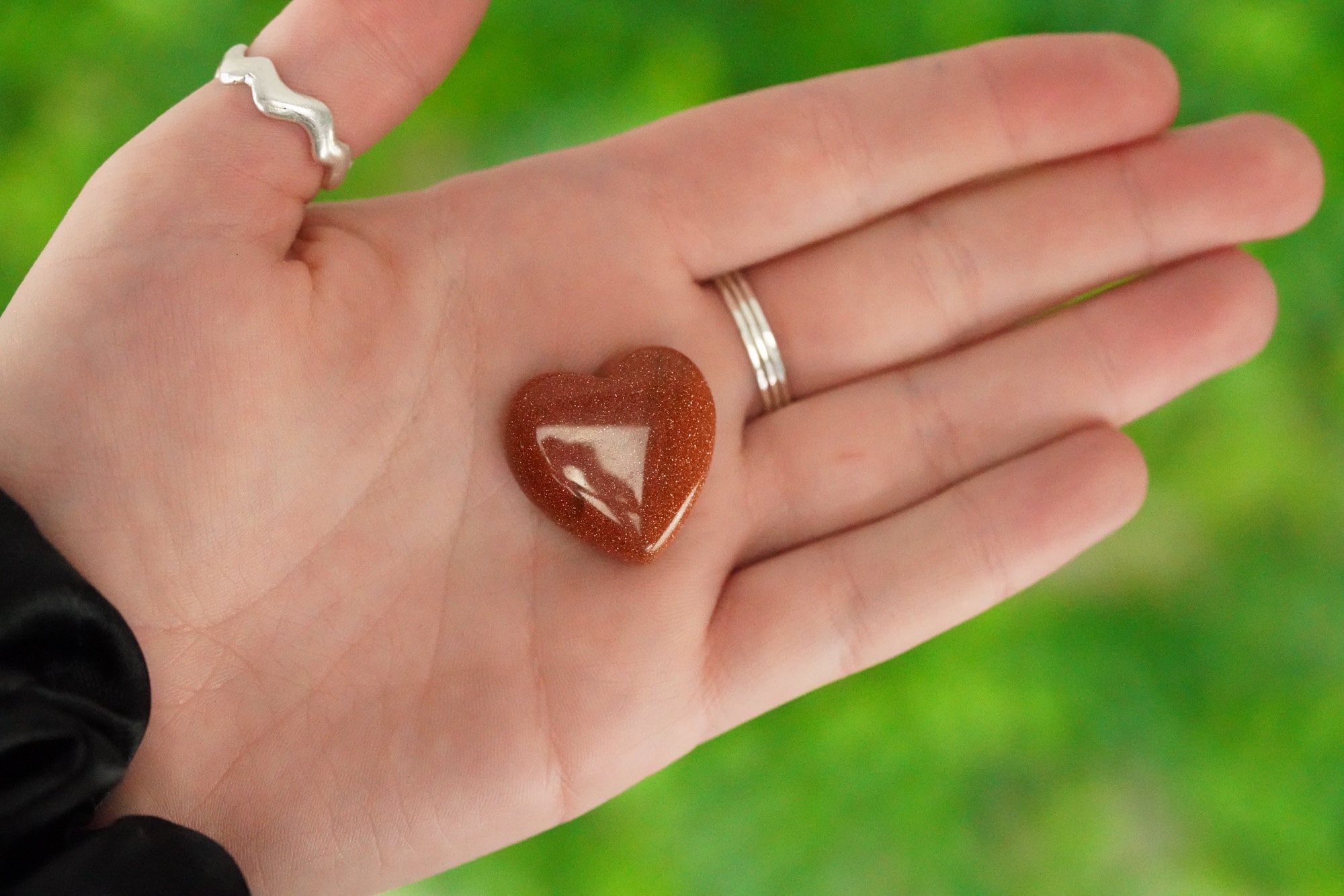 Small Red Goldstone Crystal Heart