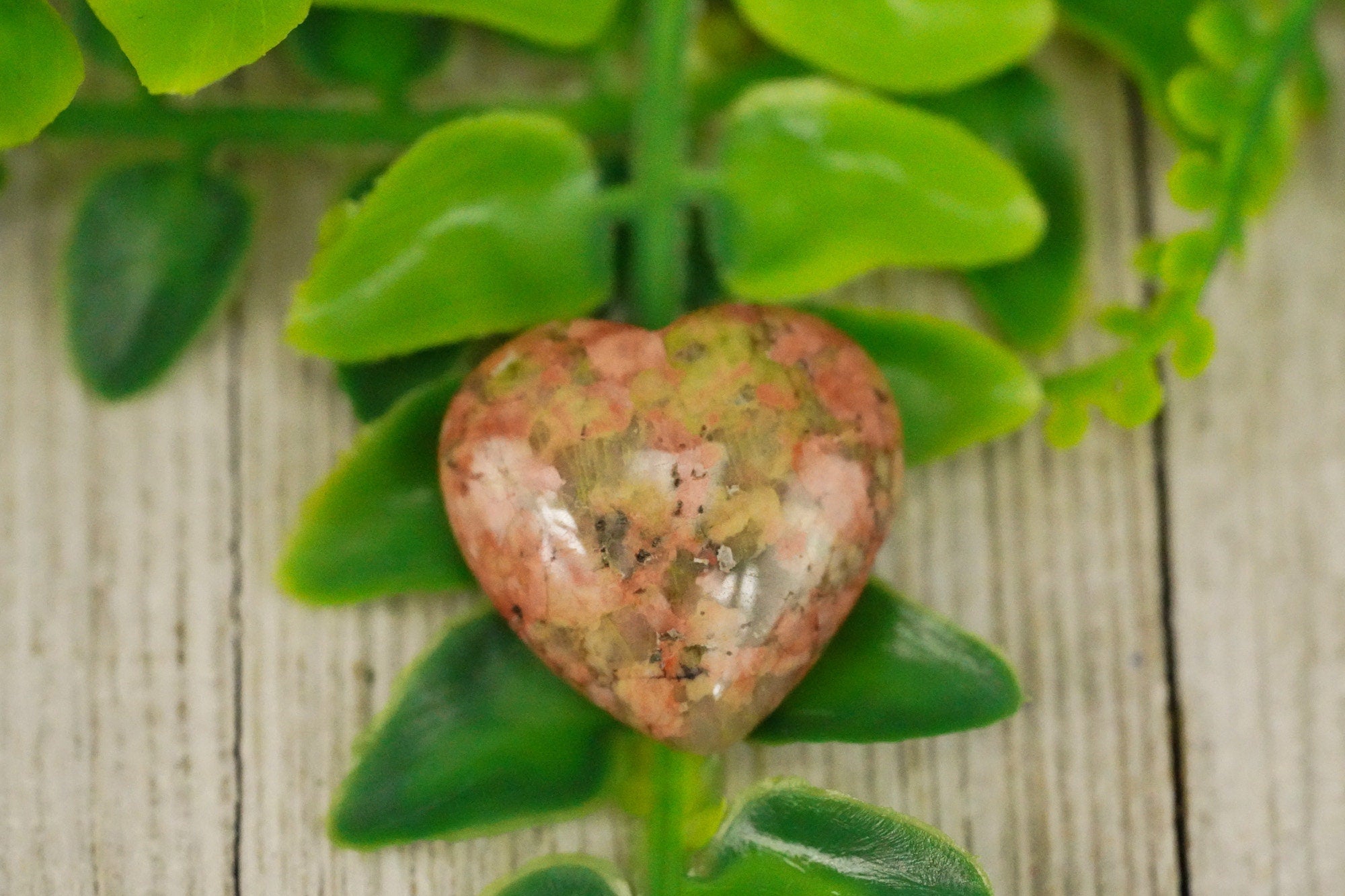 Unakite Crystal Heart