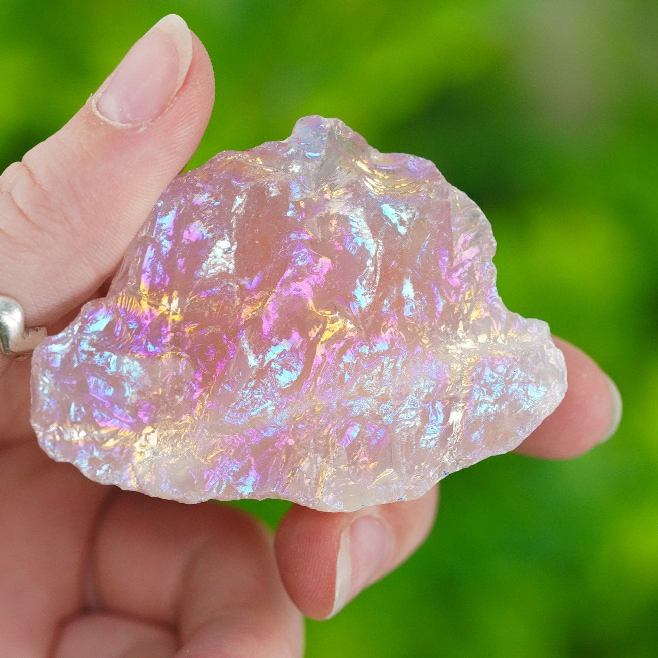 Rough Rose Aura Quartz (Pink Angel Aura Quartz Crystal)