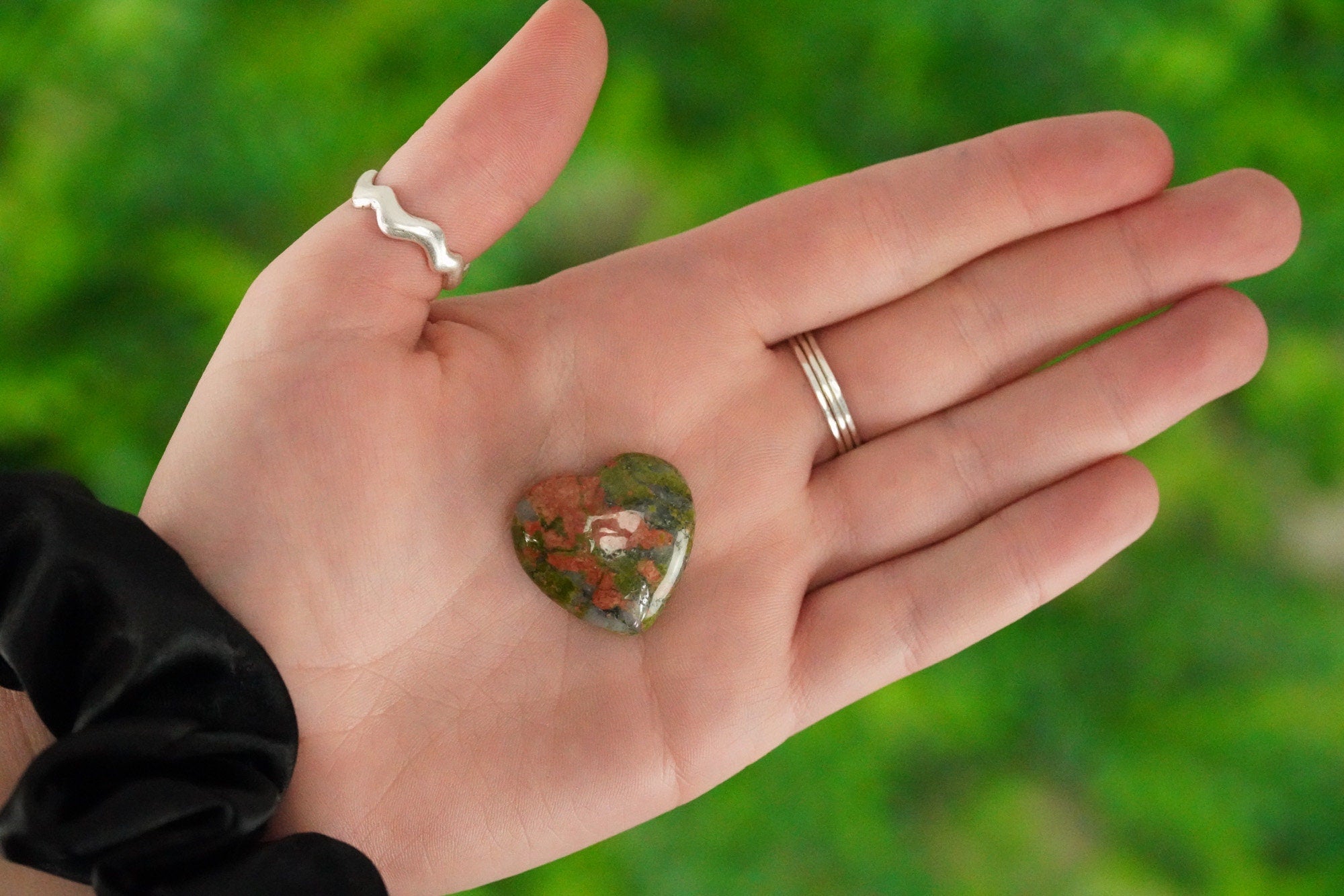 Unakite Crystal Heart