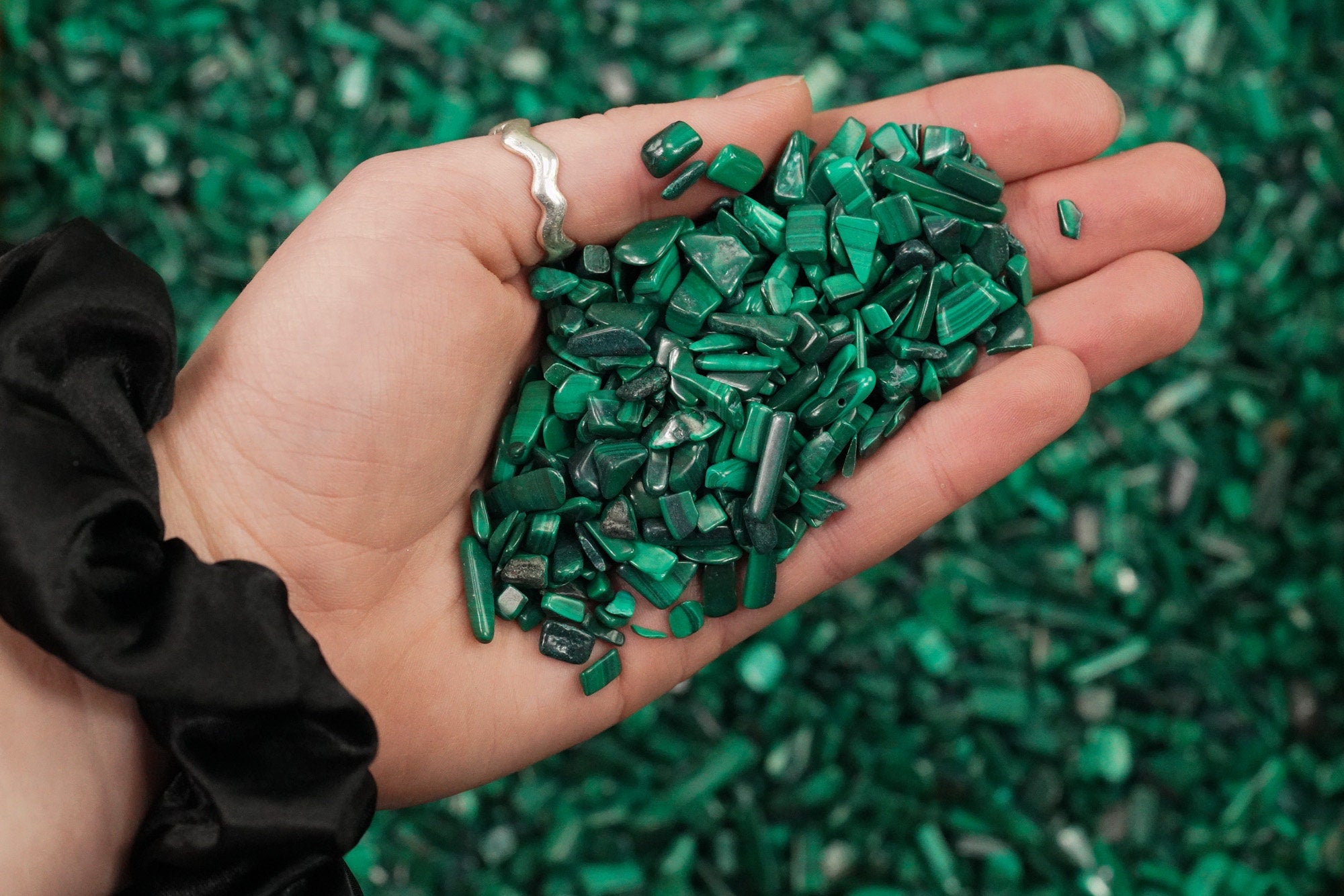 Malachite Tumbled Crystal Chips