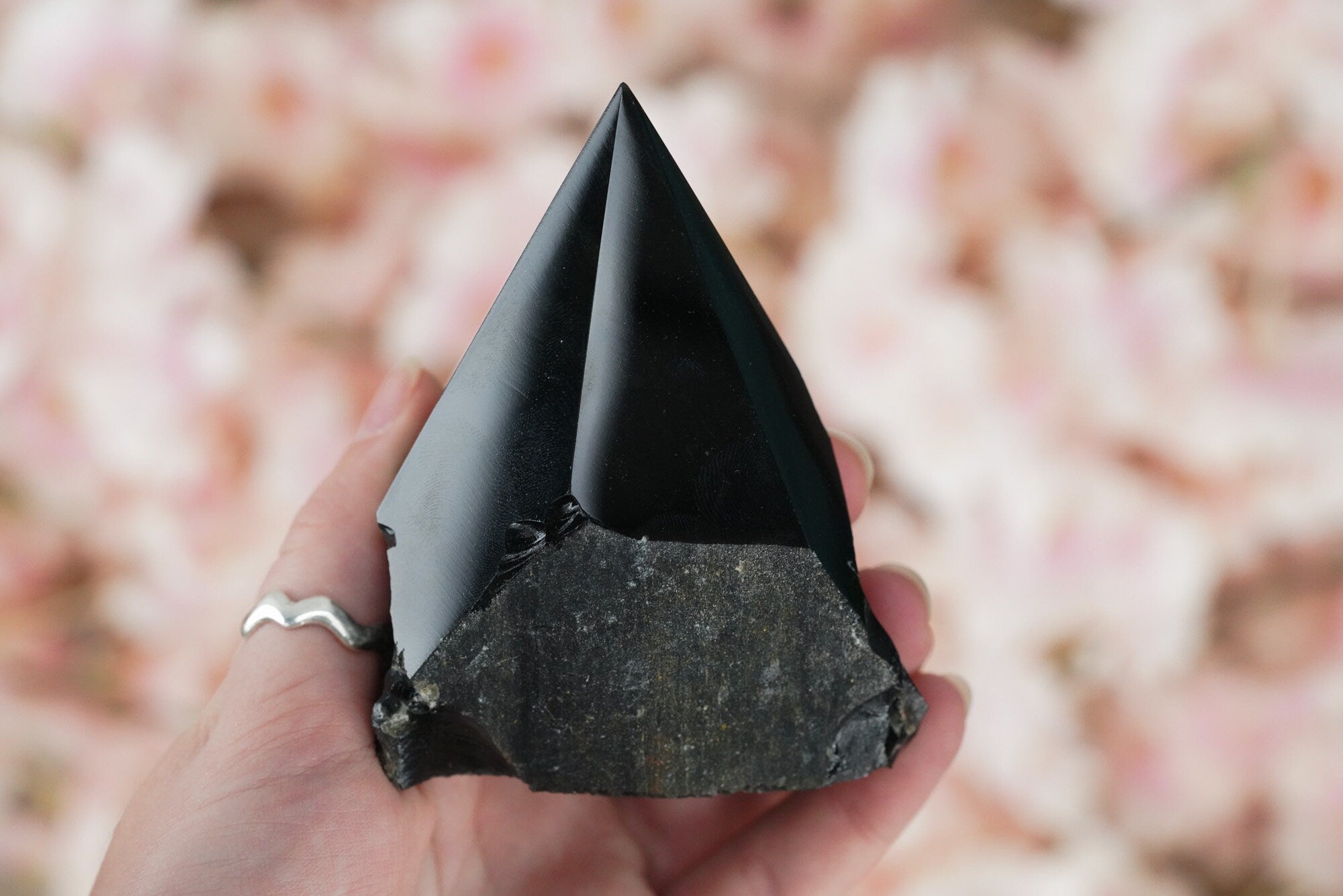 Large Raw Obsidian Polished Crystal Point