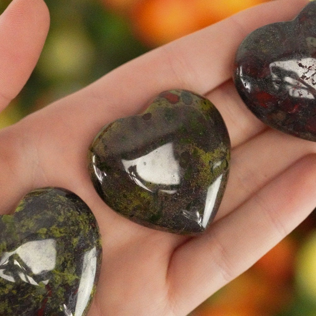Large Dragon Blood Stone Crystal Heart