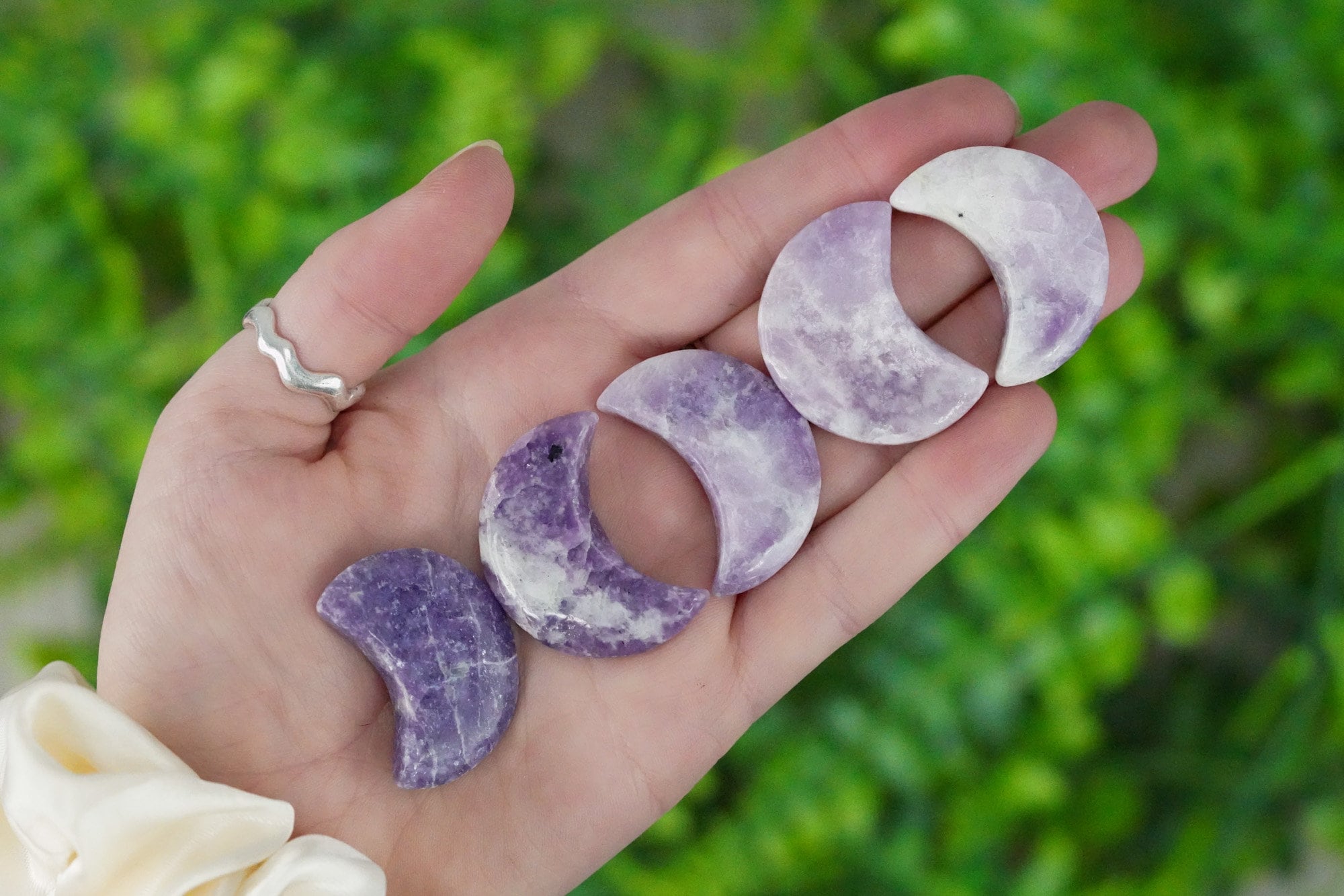 Purple Lepidolite Crystal Crescent Moon