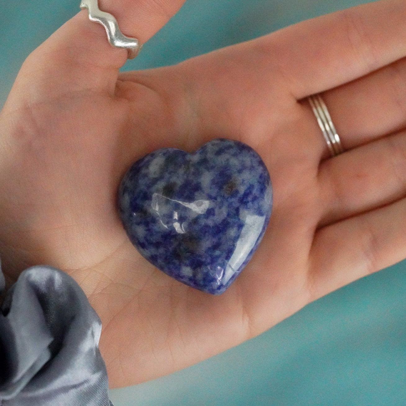 Blue Spot Jasper Crystal Heart