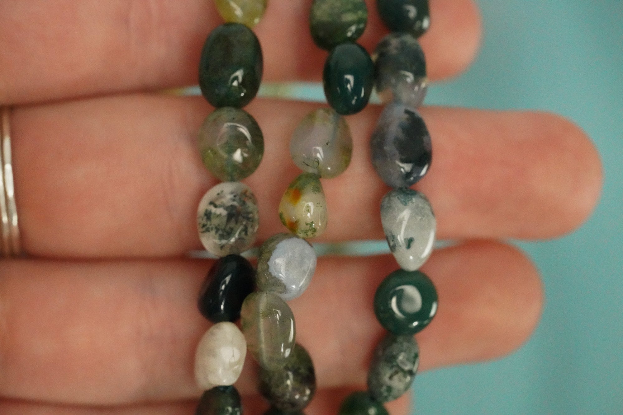 India Agate Tumbled Stone Bracelet