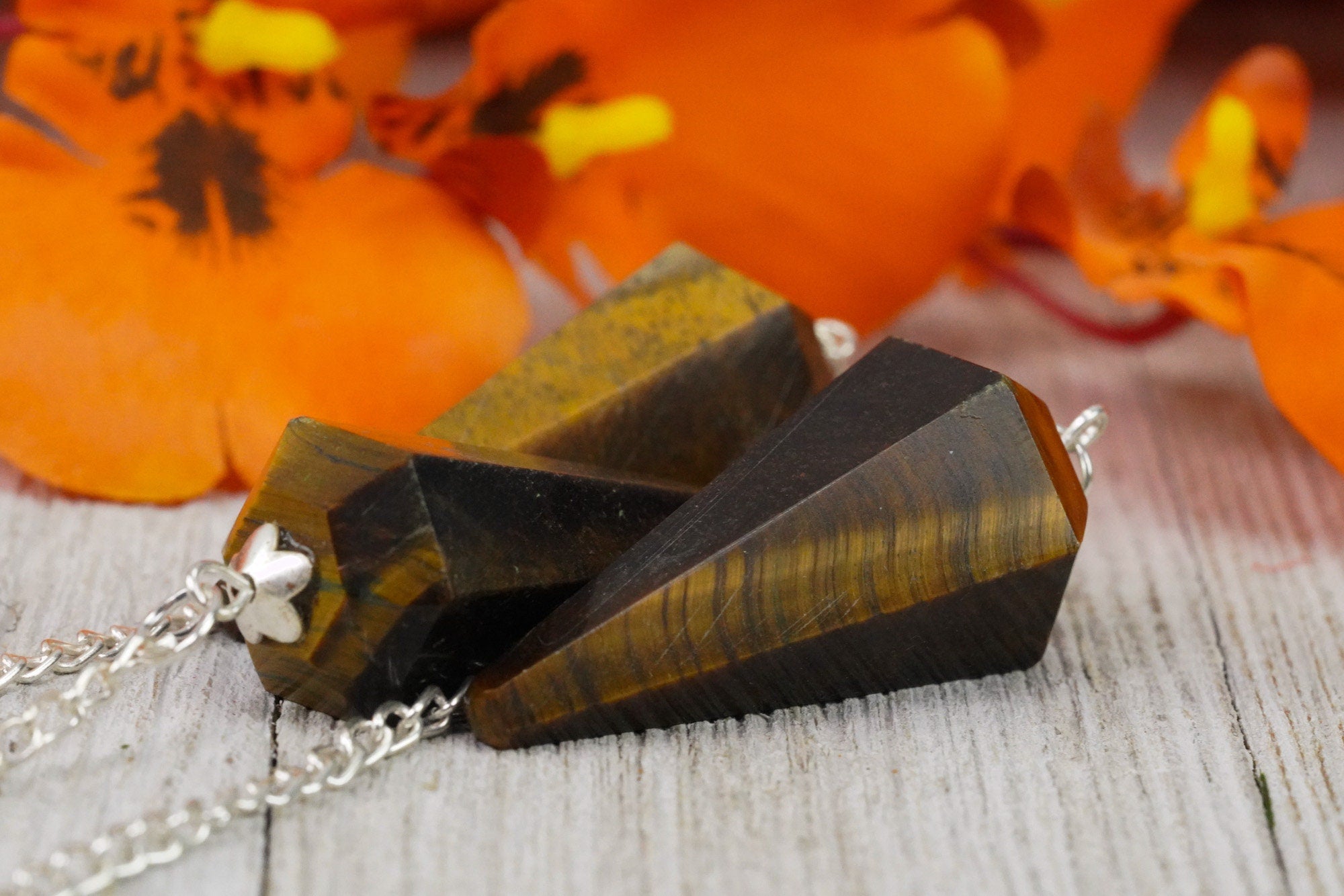 Tigers Eye Crystal Pendulum