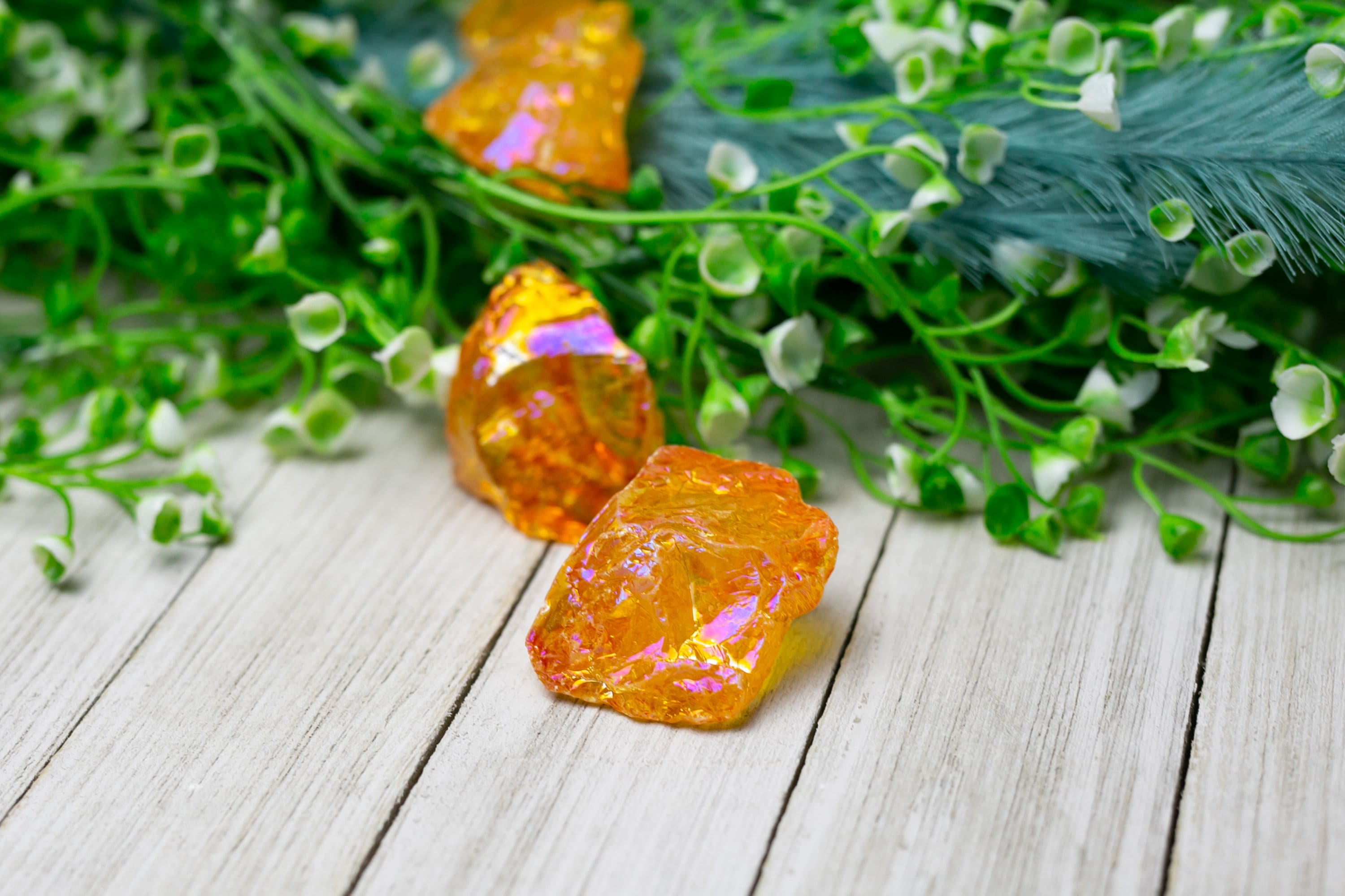 Raw Orange Aura Quartz